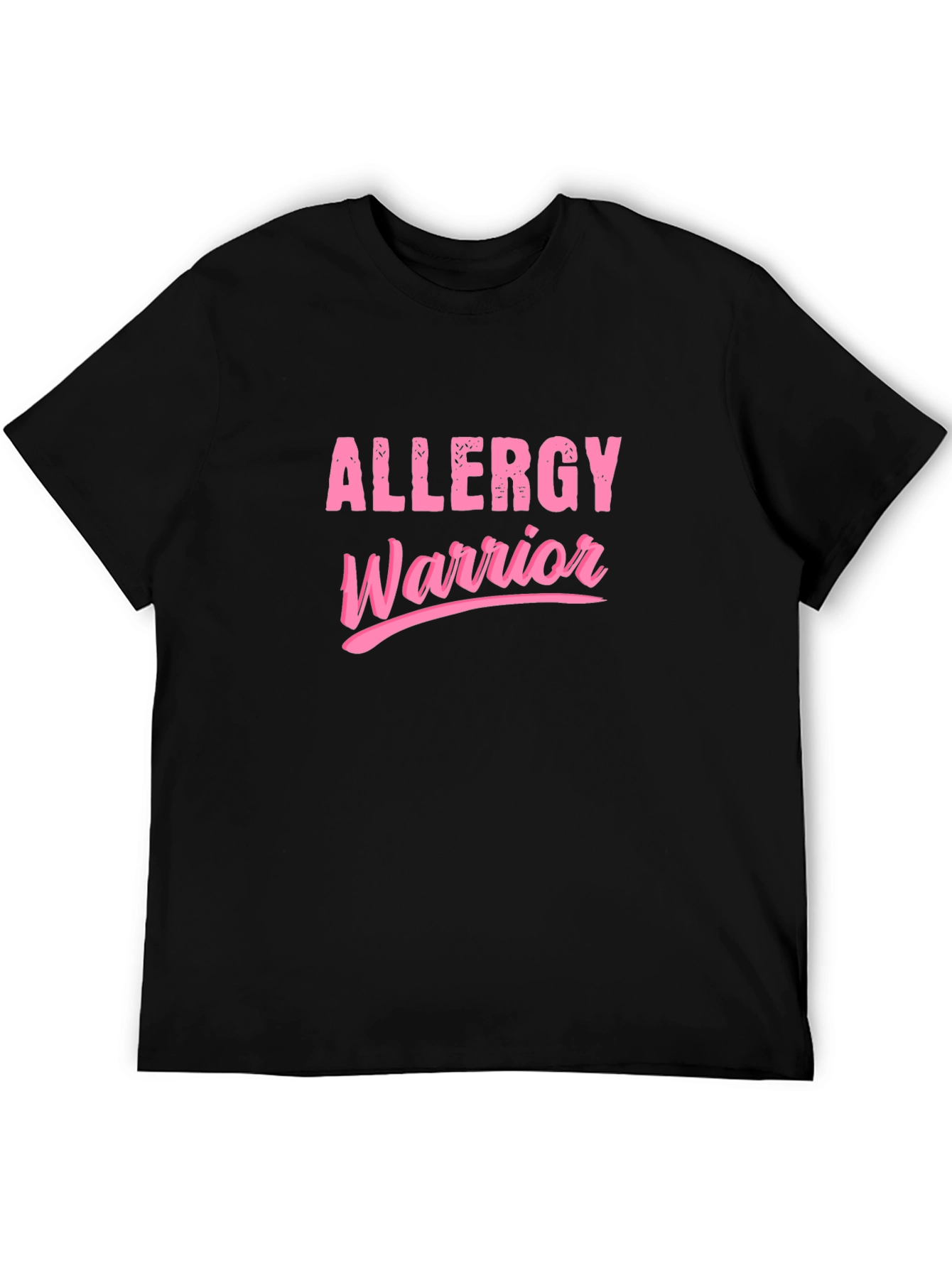 Black Allergy Warrior Pink Graphic T-Shirt view 5