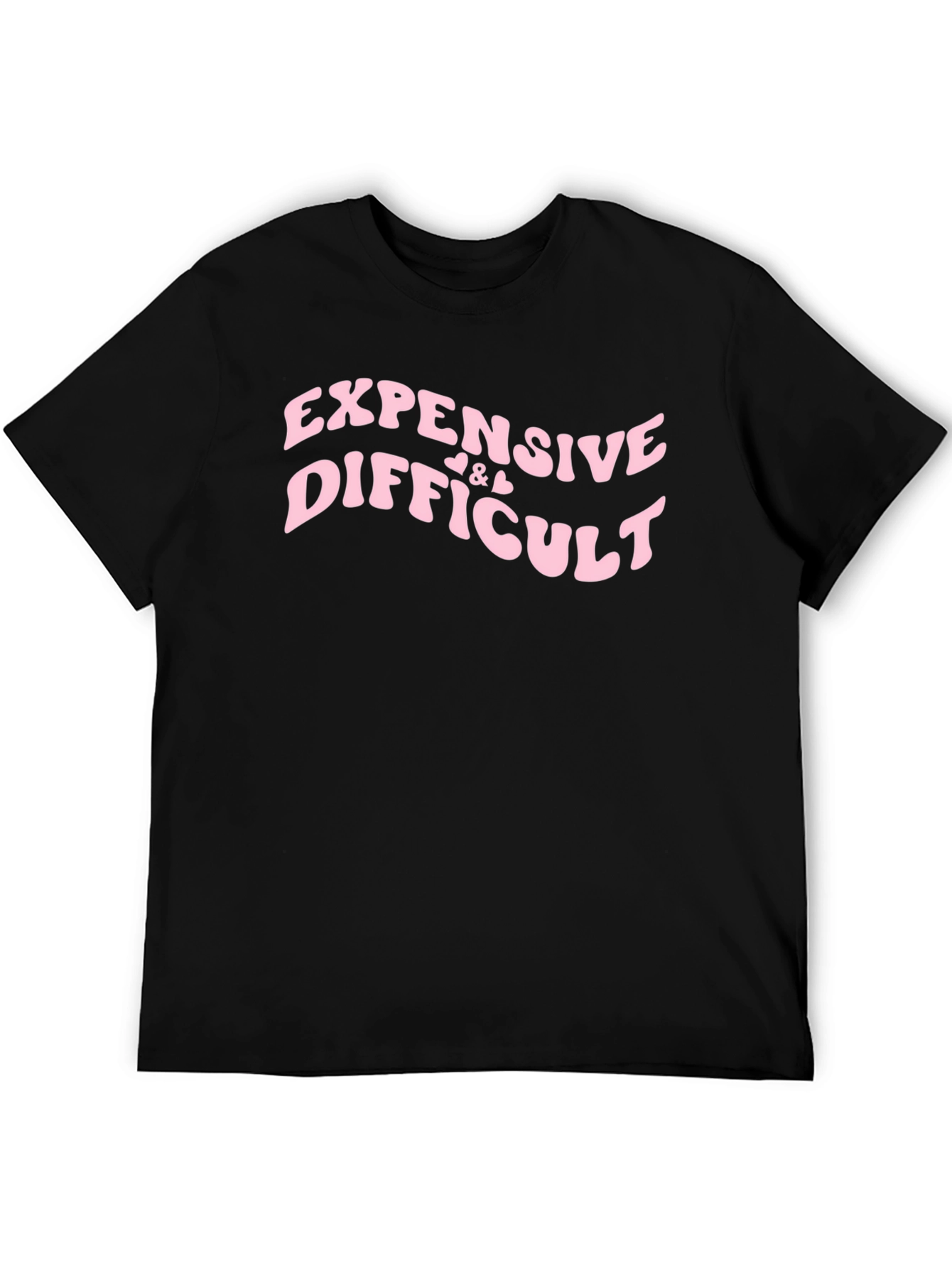 Black Expensive & Difficult Black Graphic Tee Shirt view 5