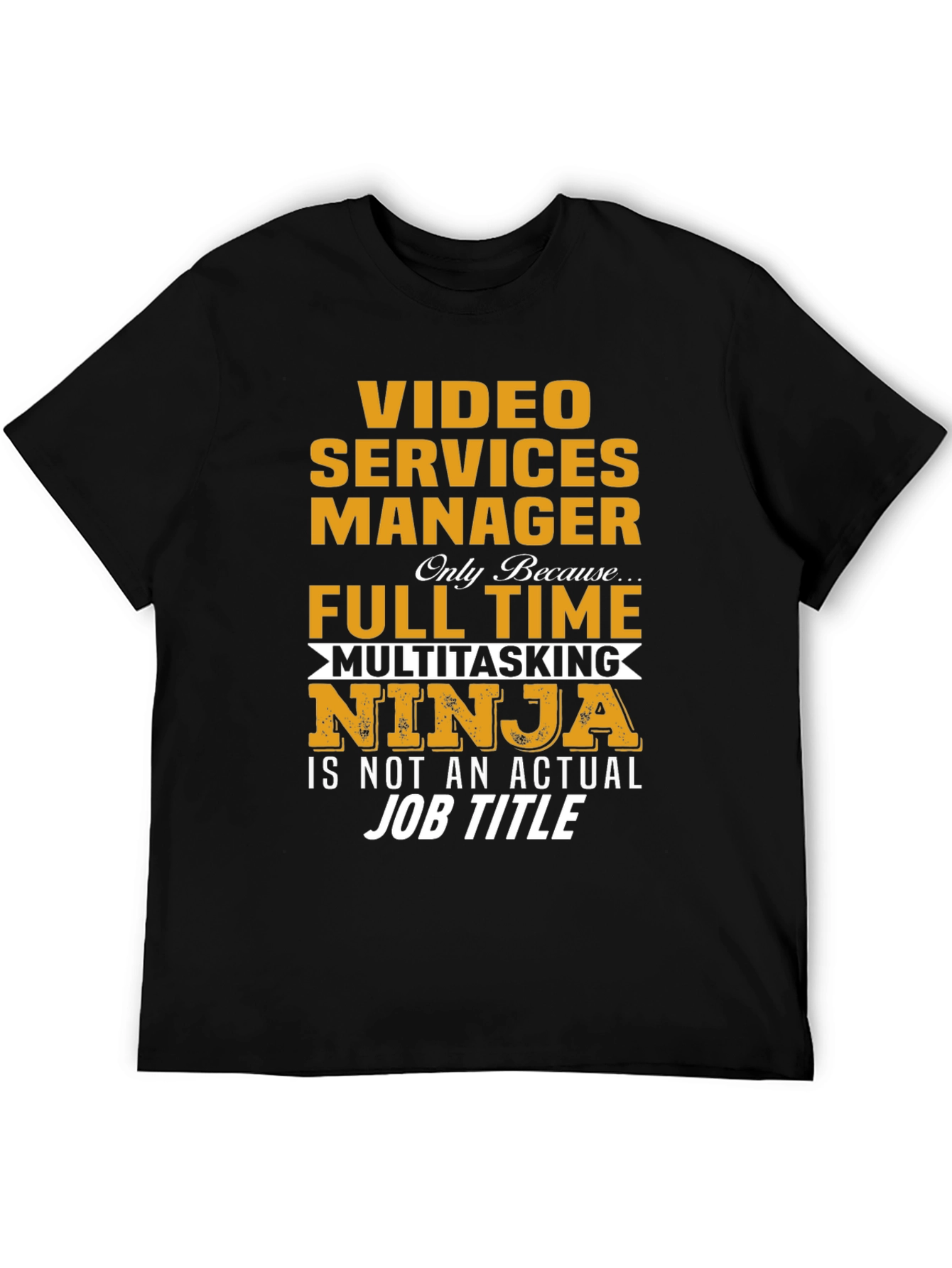 Black Video Services Manager Multitasking Ninja T-Shirt view 5