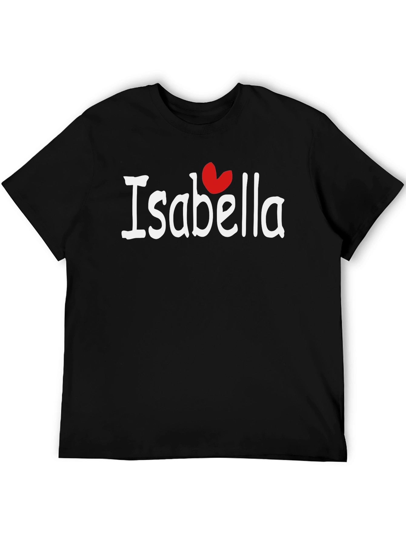 Black Customizable "I Heart [Name]" Black T-Shirt view 5