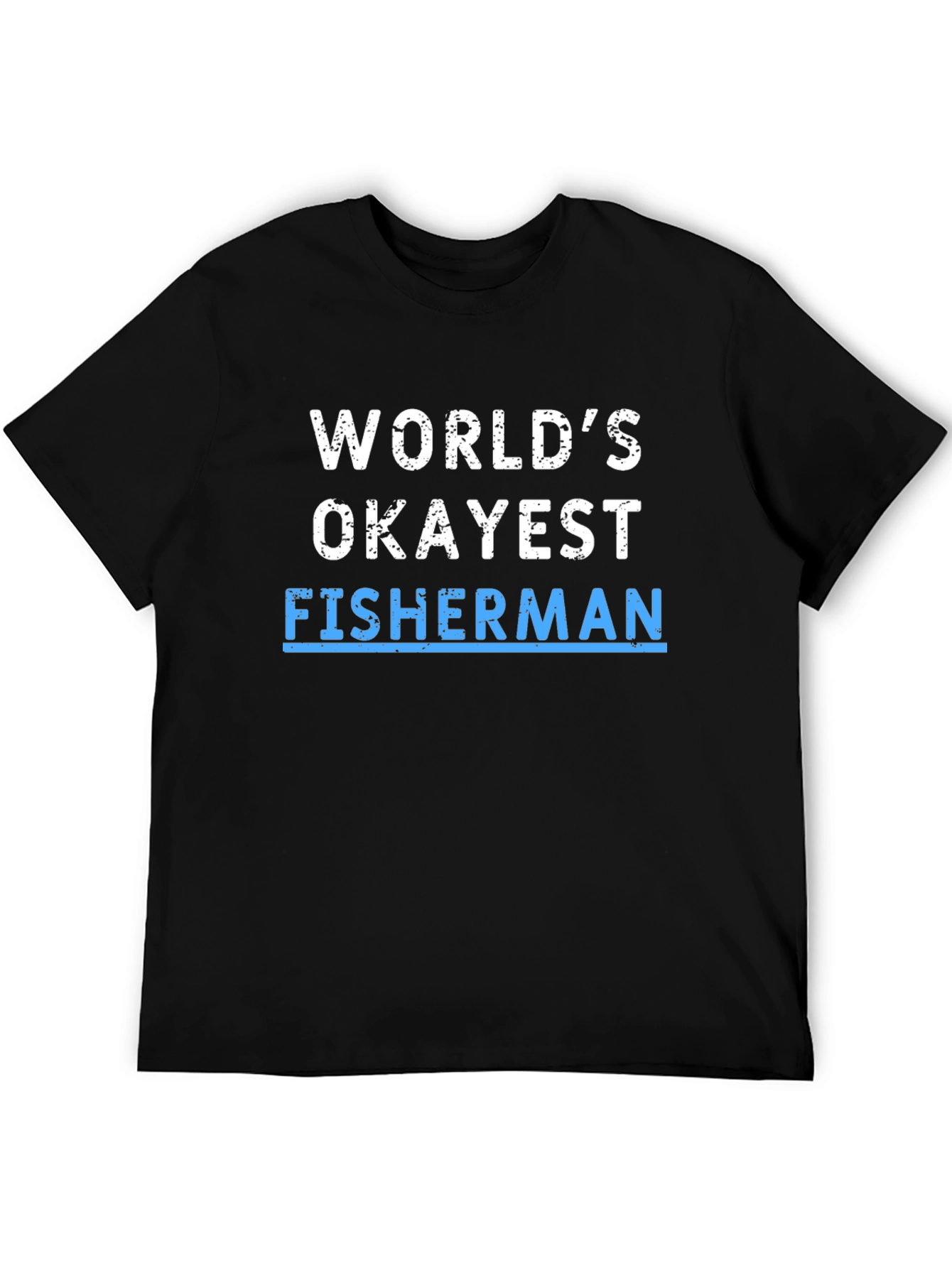 Black World's Okayest Fisherman T-Shirt - Humor Tee view 5