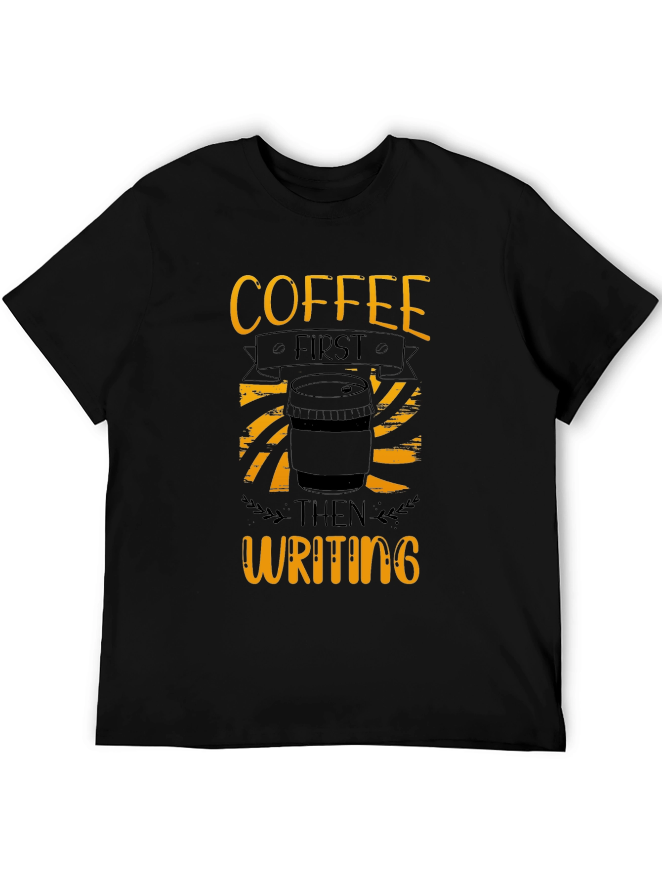 Black Coffee First Writing T-Shirt - Black view 5