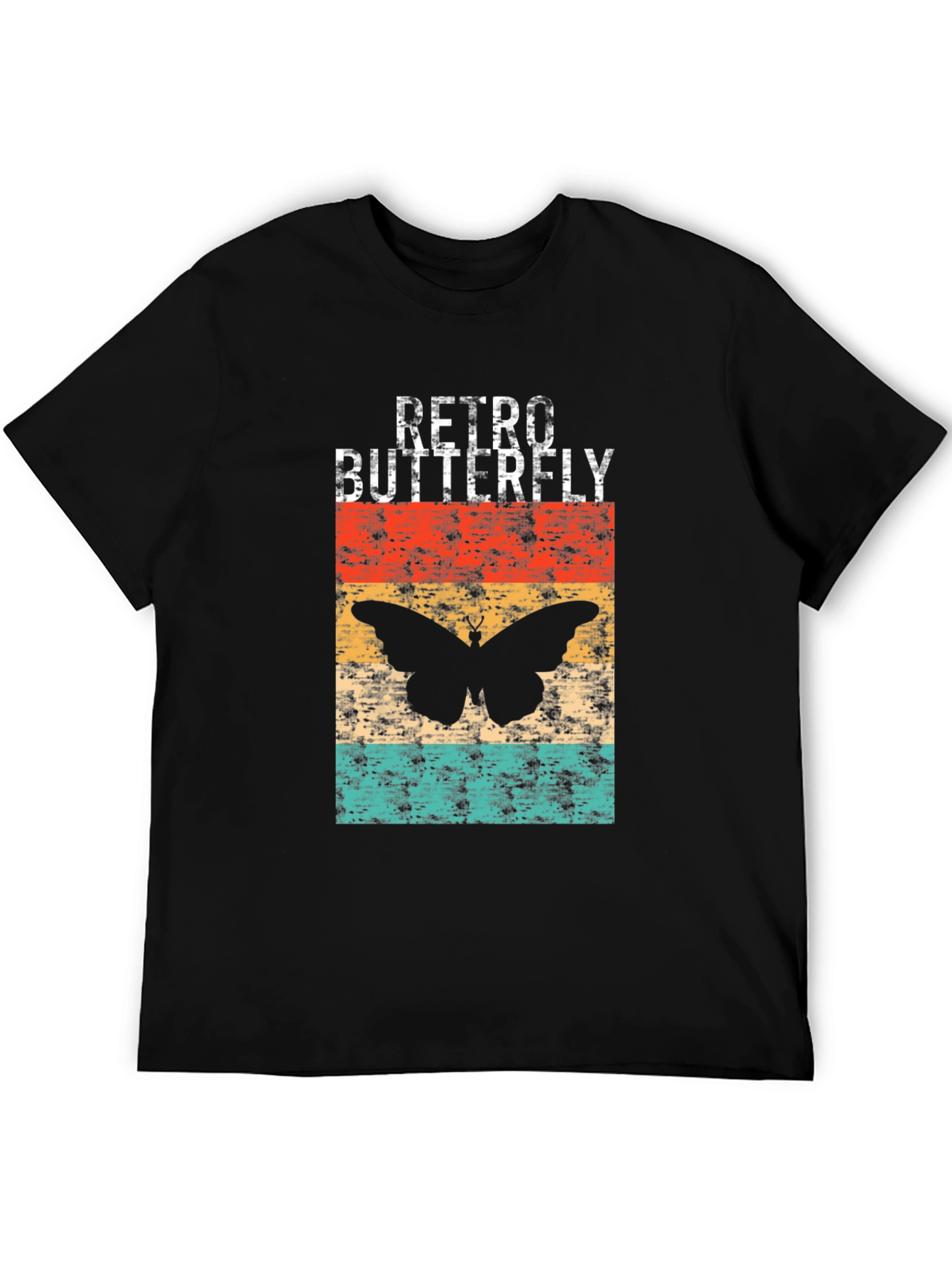 Black Retro Butterfly Graphic T-Shirt view 5