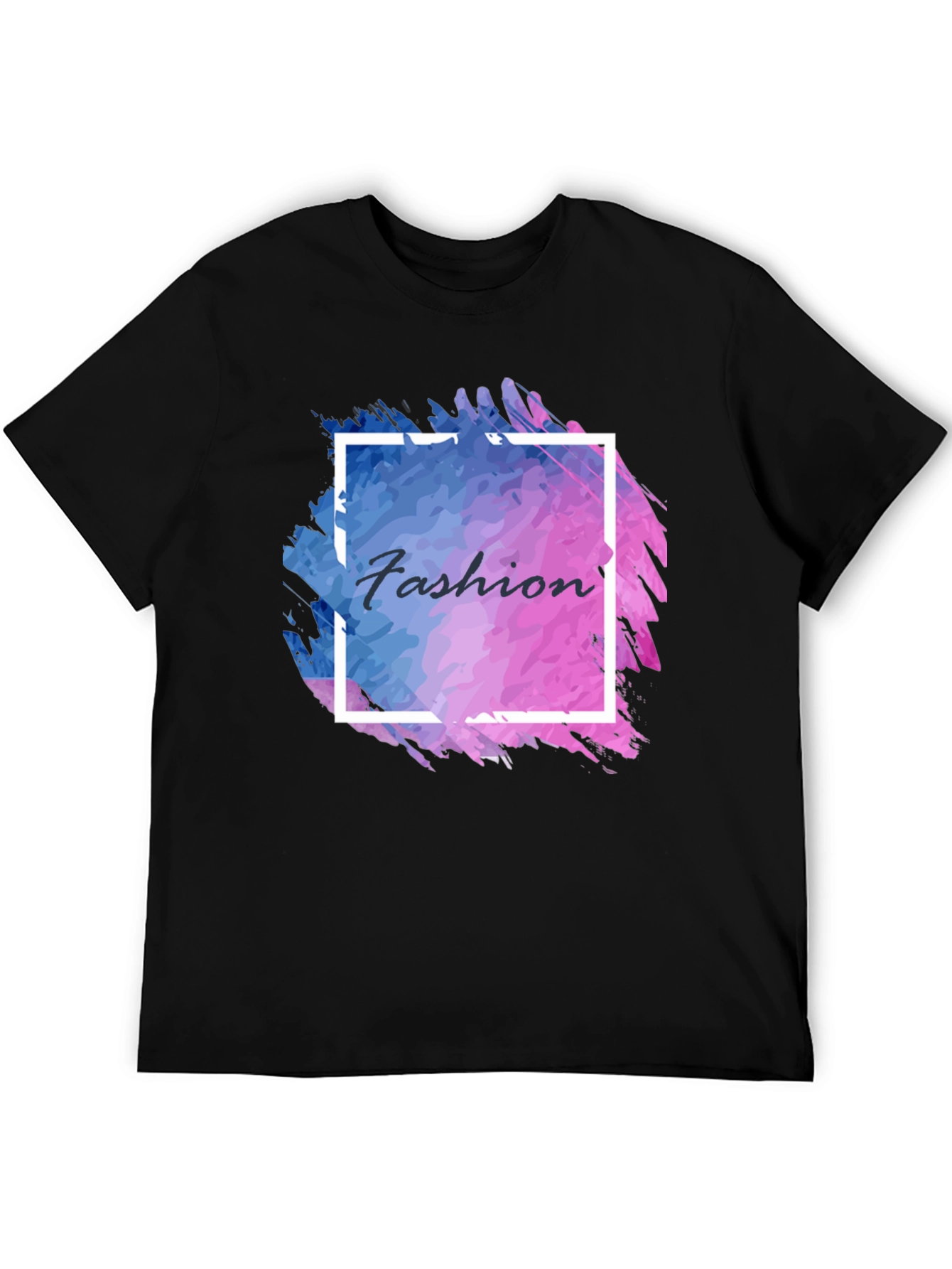 Black Fashion Graphic Tee - Stylish Unisex Crew Neck T-Shirt view 5