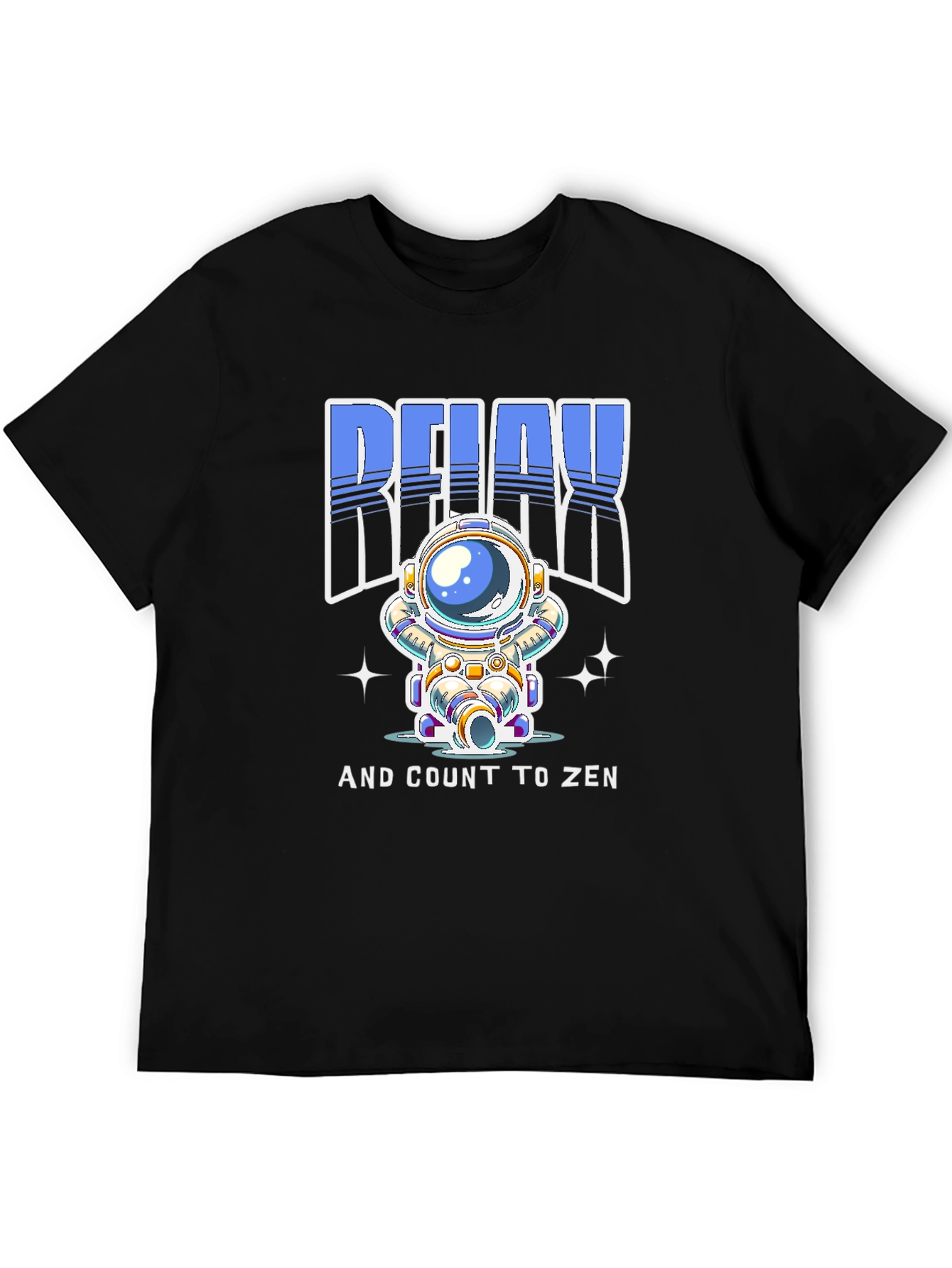 Black Relax Astronaut Graphic Tee - Zen Space T-Shirt view 5