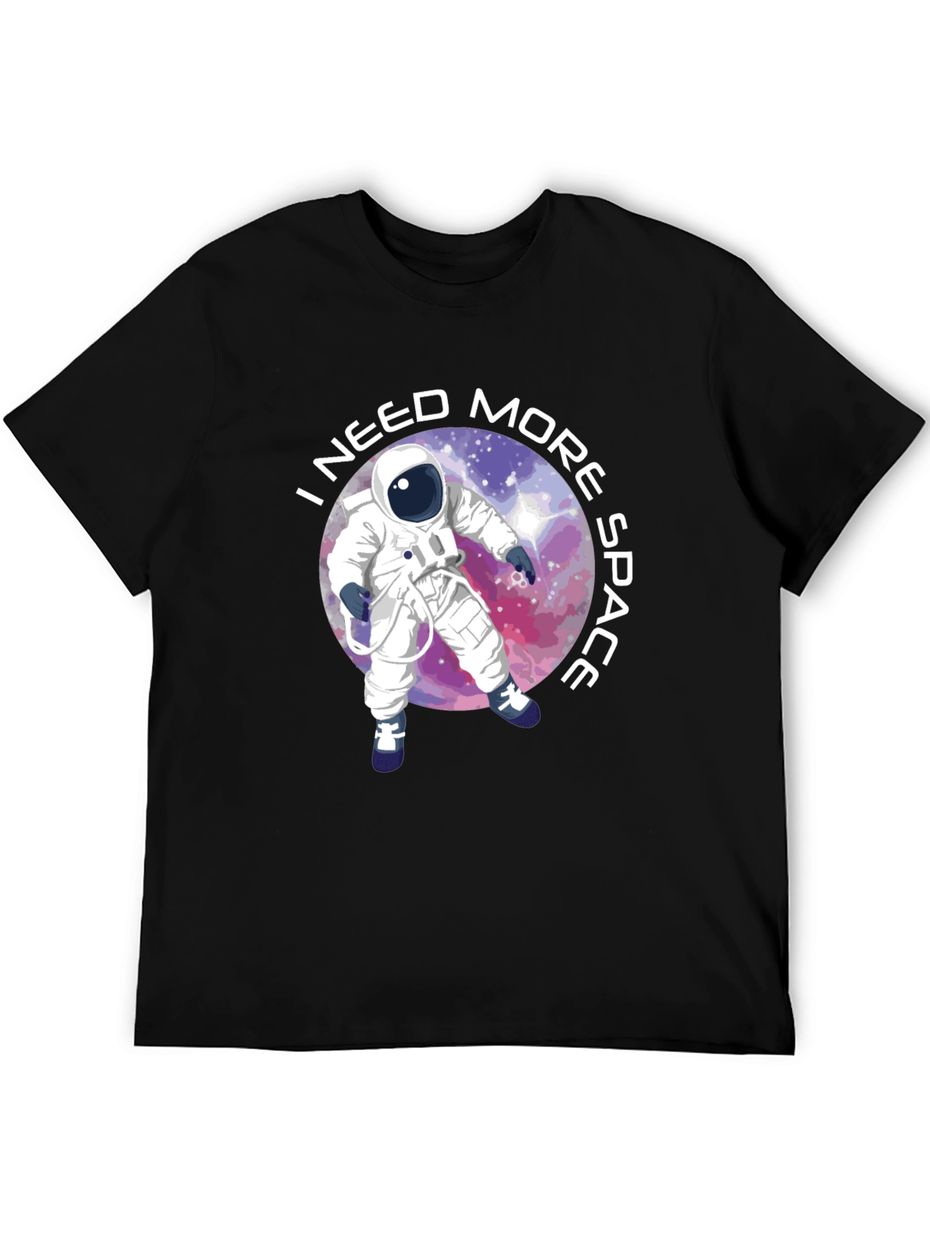 Black I Need More Space T-Shirt - Astronaut Design view 5