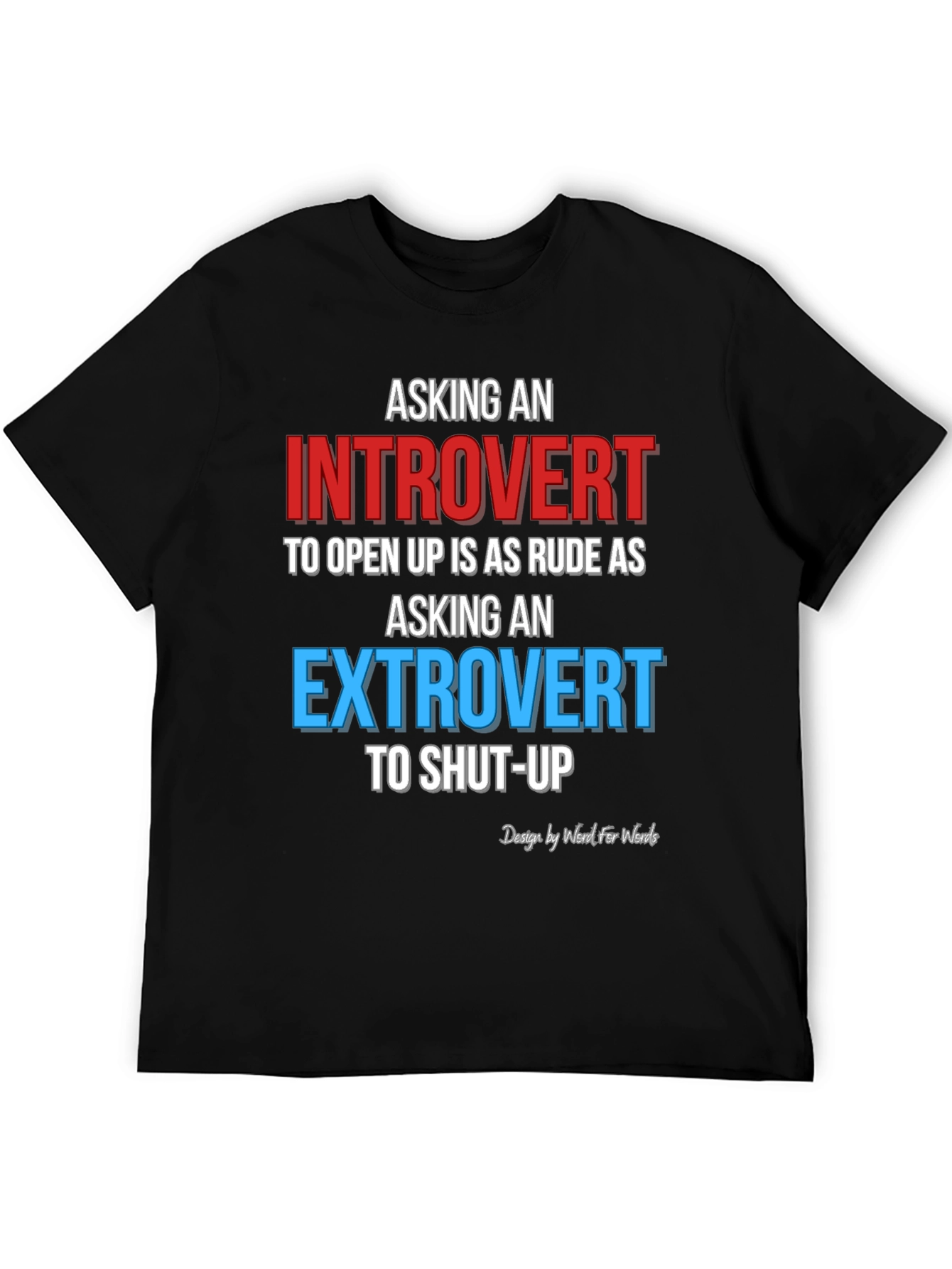 Black Introvert Extrovert Funny T-Shirt view 5
