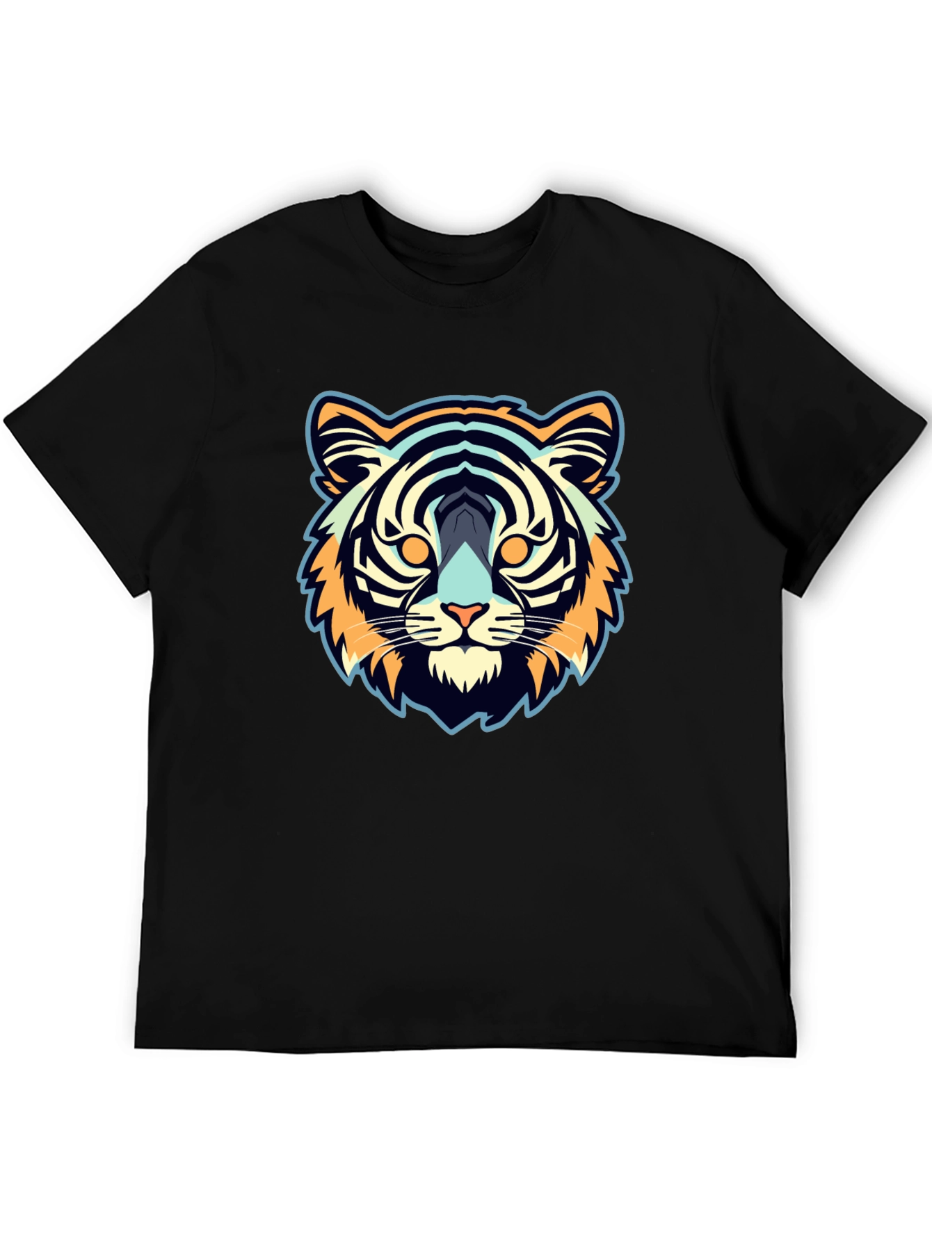 Black Cool Tiger Graphic Black Tee view 5