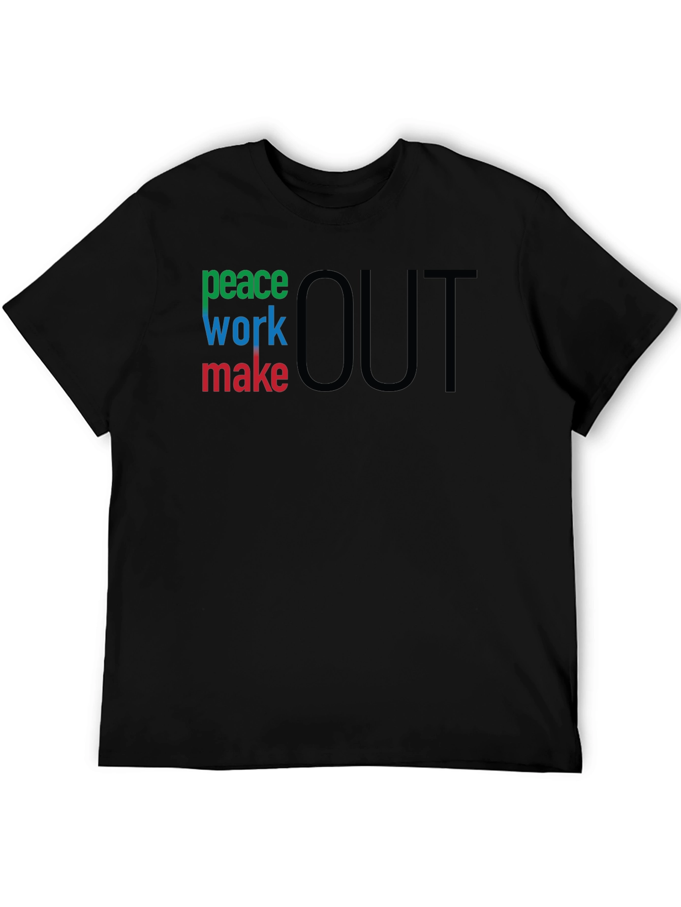 Black Peace Work Make Out T-Shirt - Stylish Graphic Tee view 5