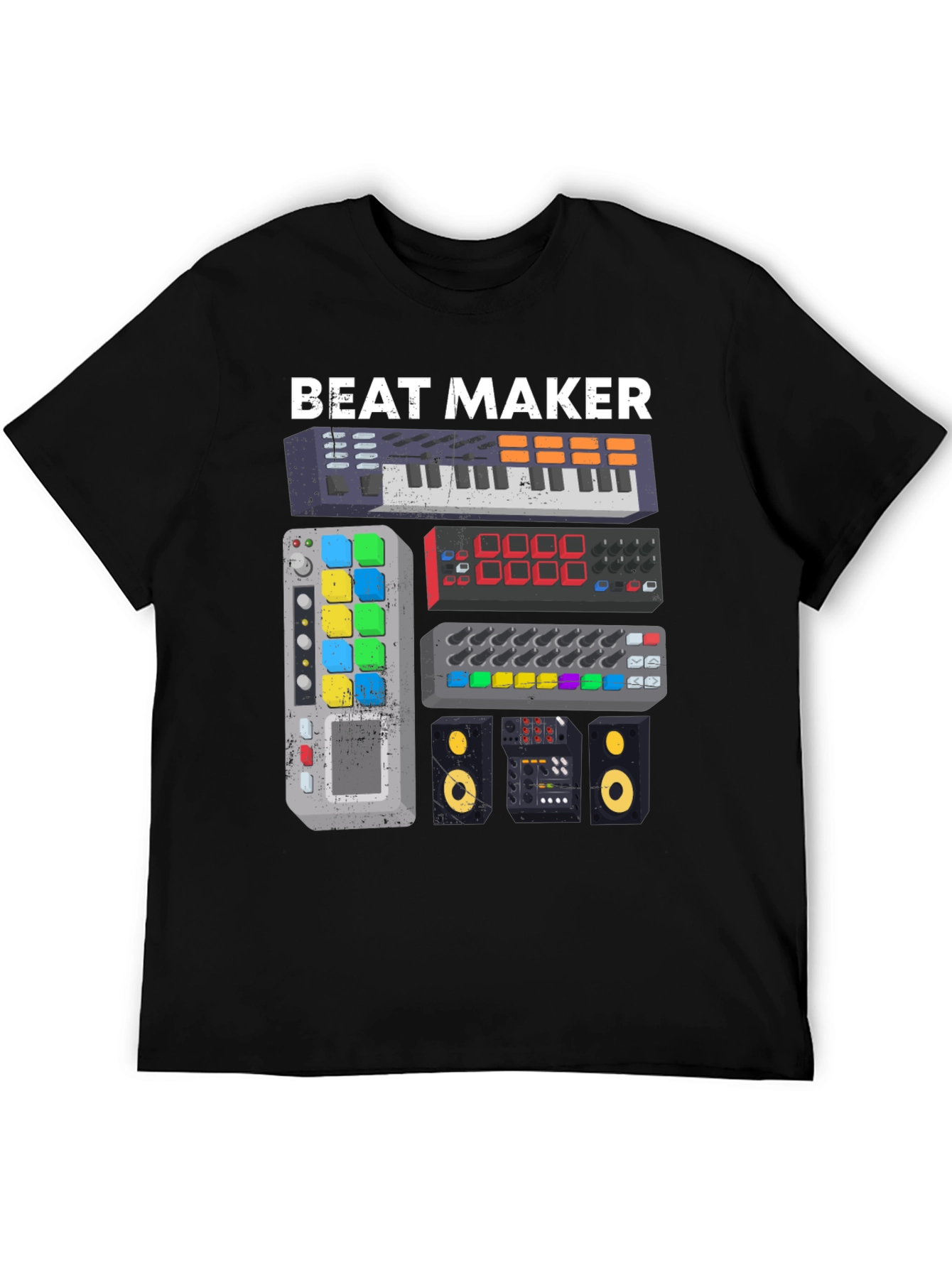 Black Beat Maker Graphic Tee - Music Producer Shirt view 5