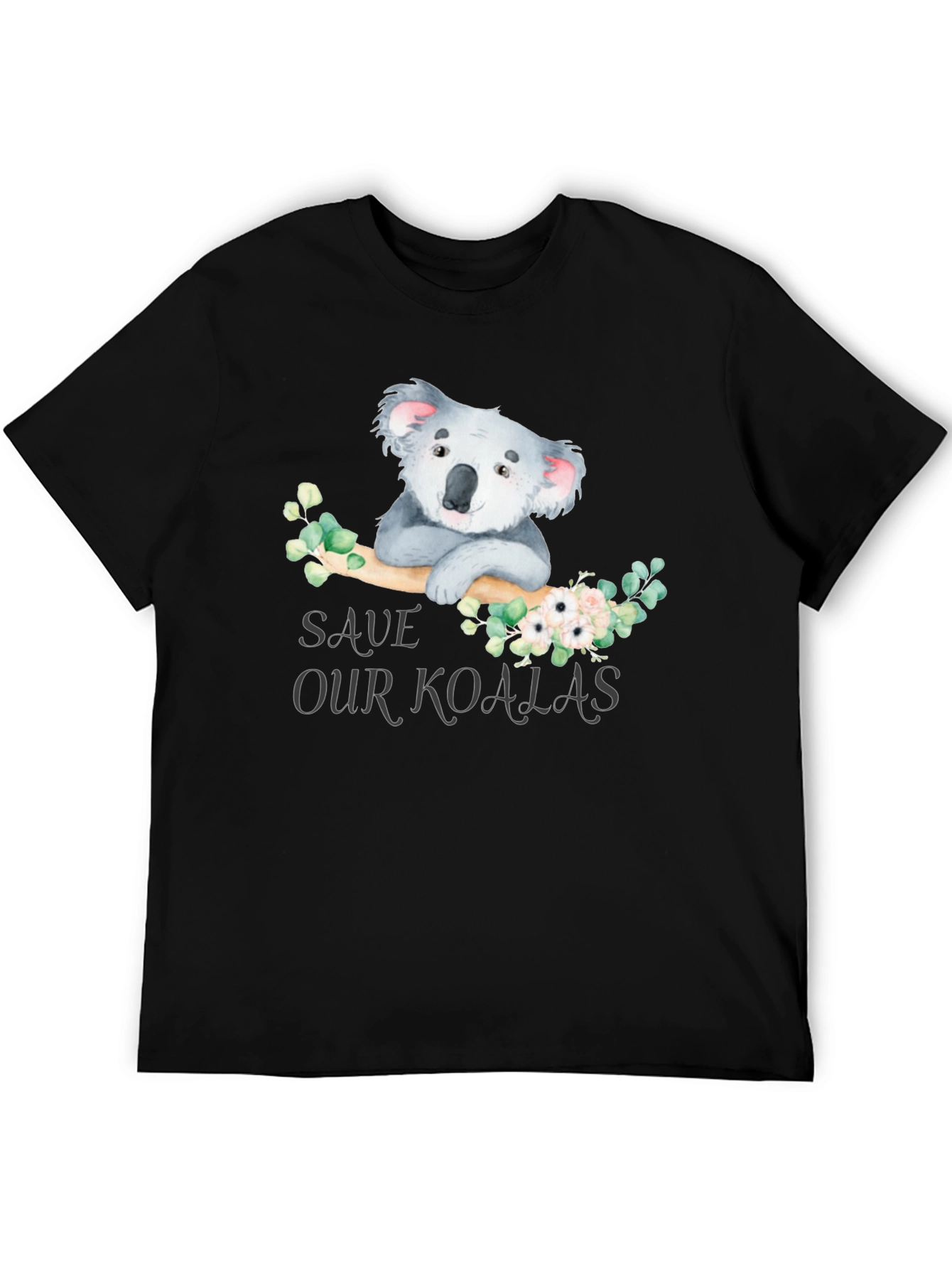 Black Save Our Koalas Graphic T-Shirt view 5