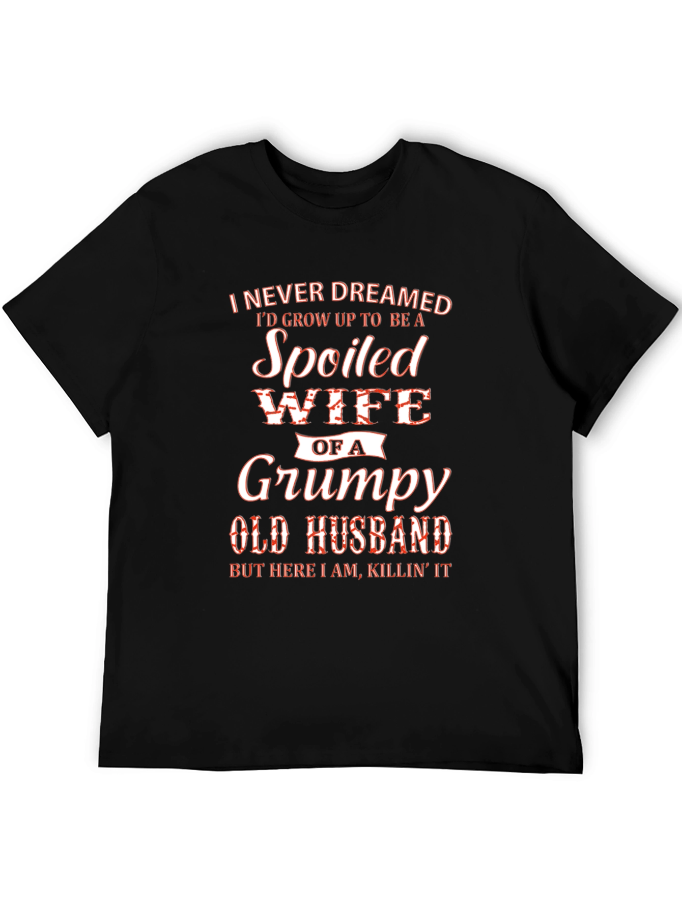 Black Spoiled Wife of Grumpy Husband T-Shirt view 5