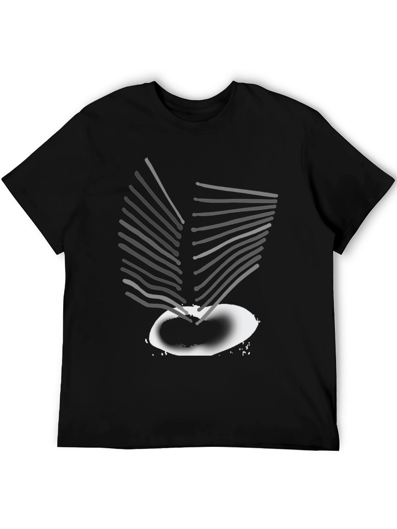 Black Abstract Graphic Print Tee - Modern Art Shirt view 5