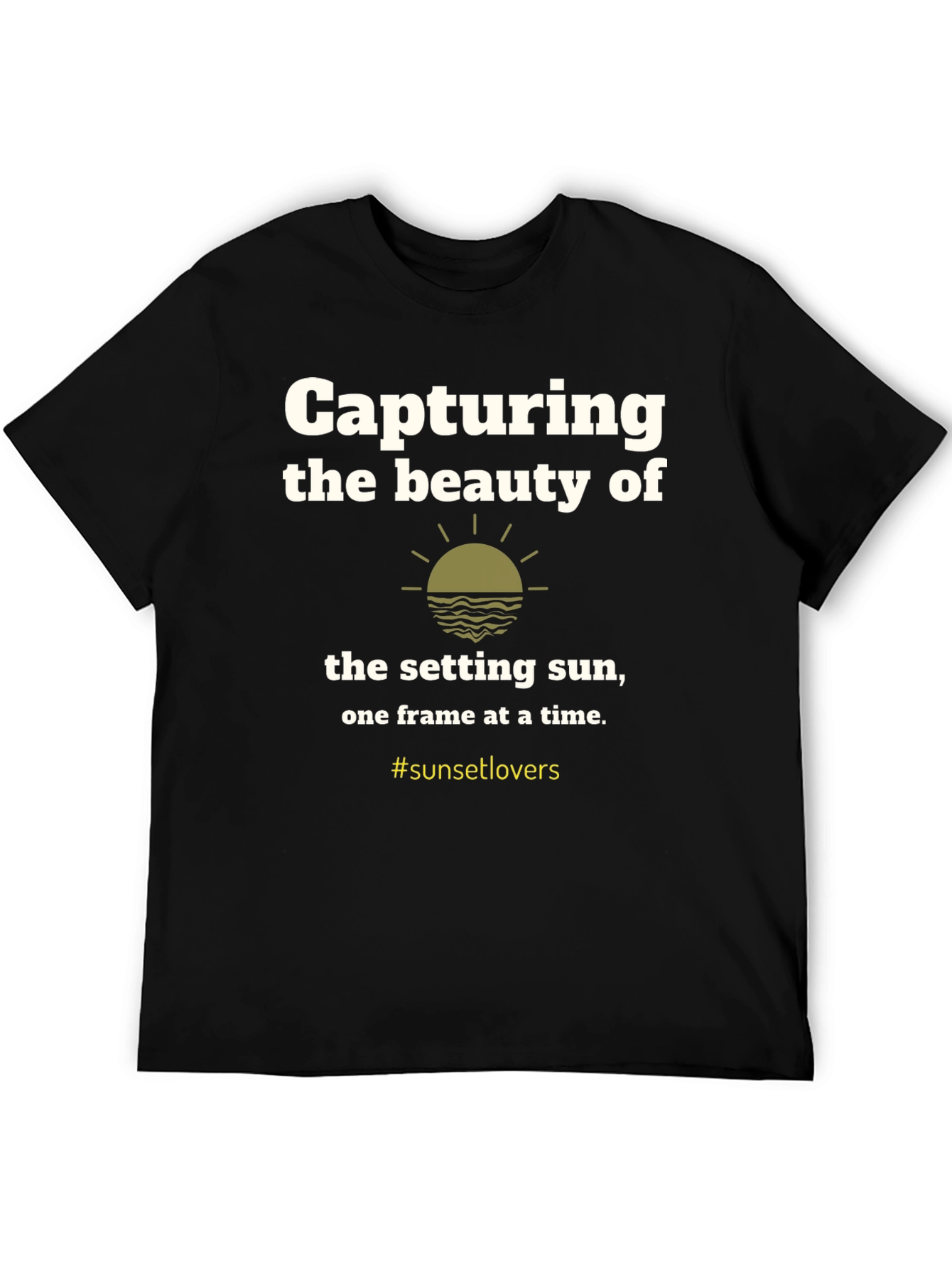 Black Sunset Lovers Graphic T-Shirt - Capturing Beauty Tee view 5