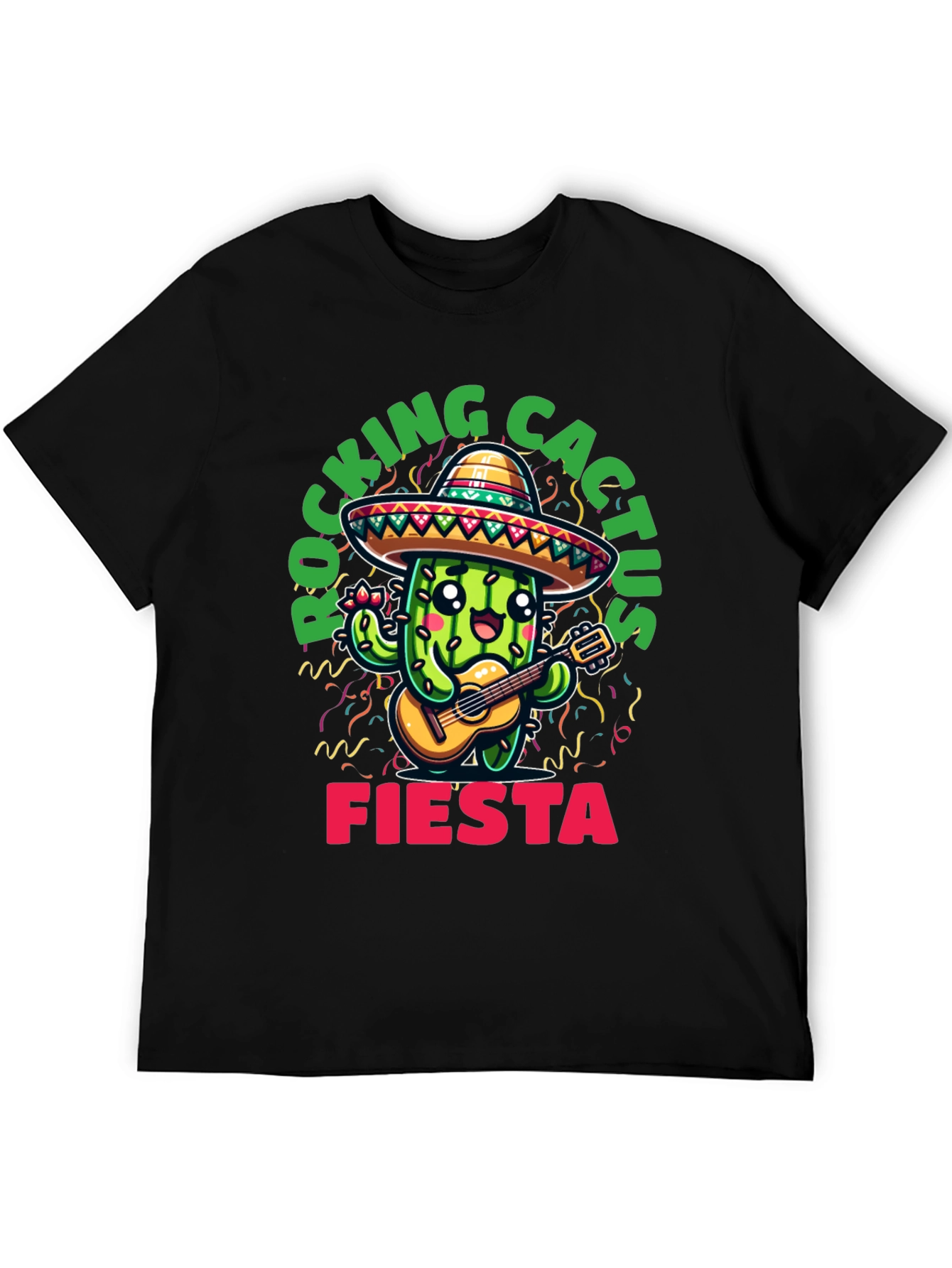 Black Rocking Cactus Fiesta T-Shirt view 5