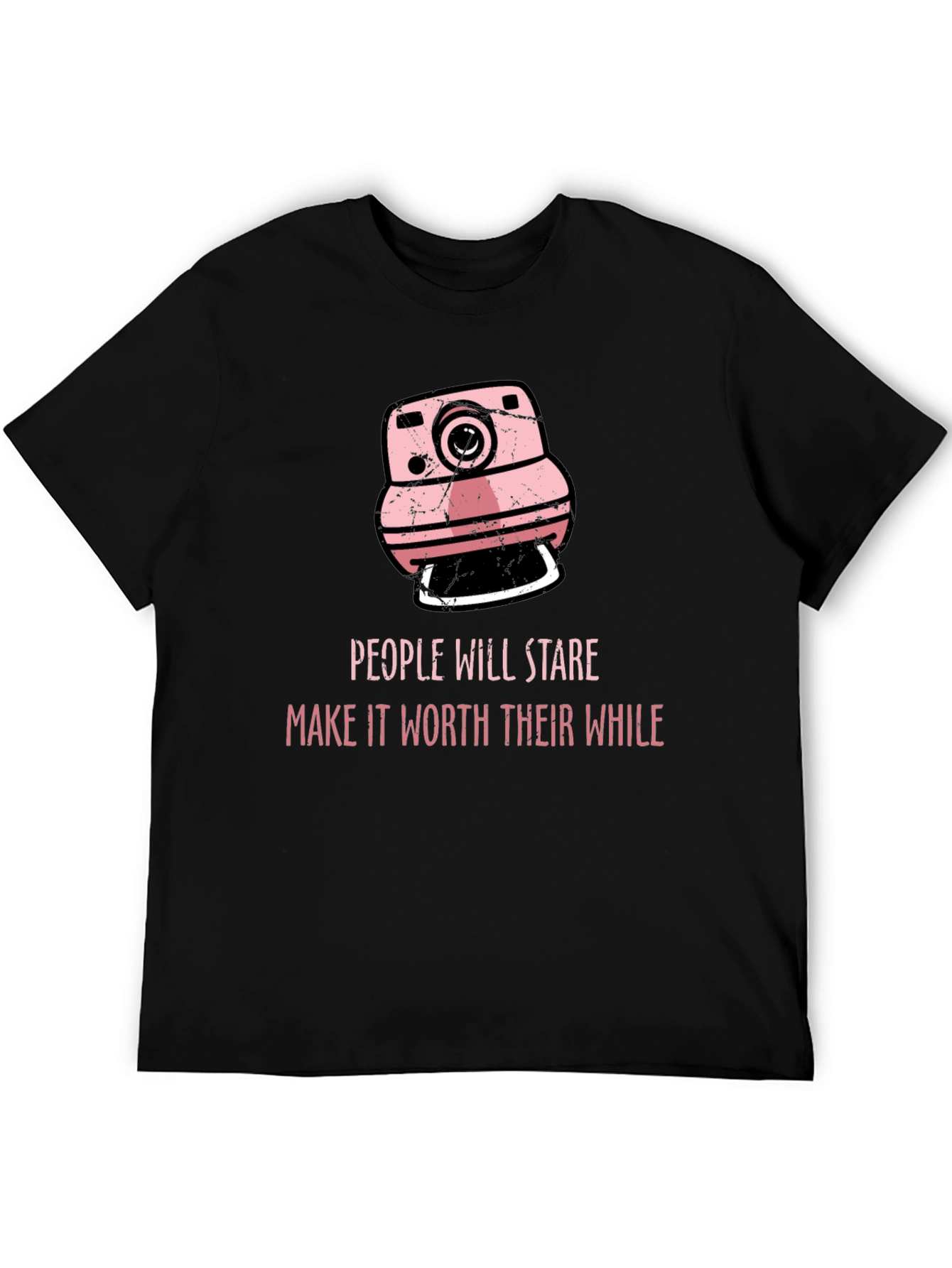 Black Retro Camera Graphic T-Shirt - "Make it Worth Their While" view 5