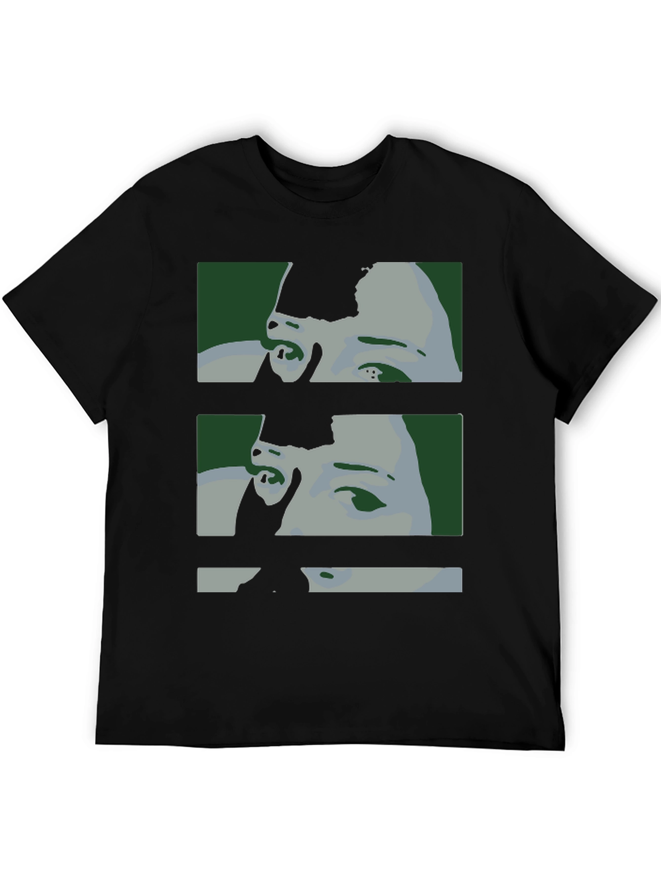 Black Abstract Face Graphic Tee - Black view 5