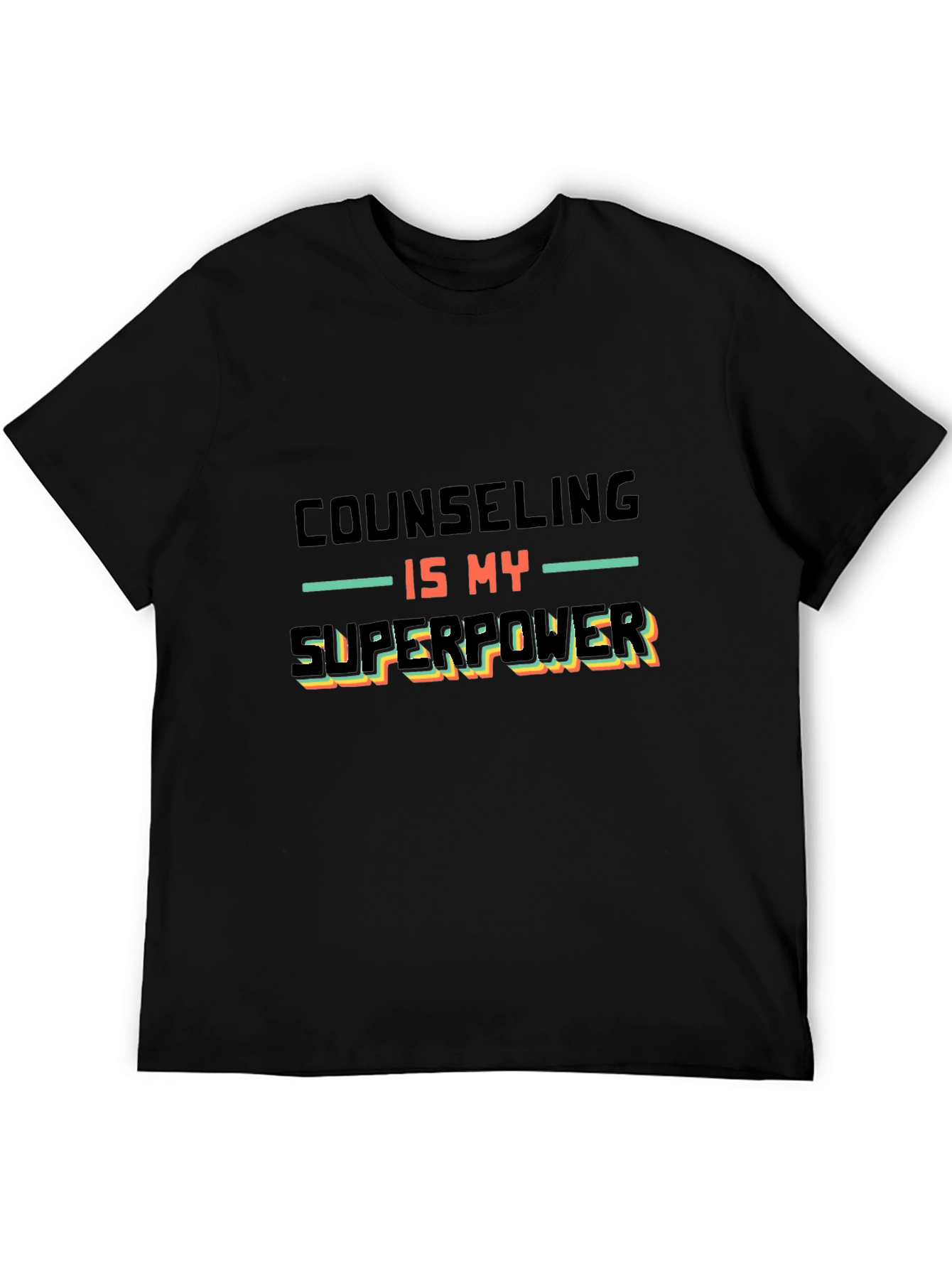 Counseling is My Superpower Black T-Shirt - 5