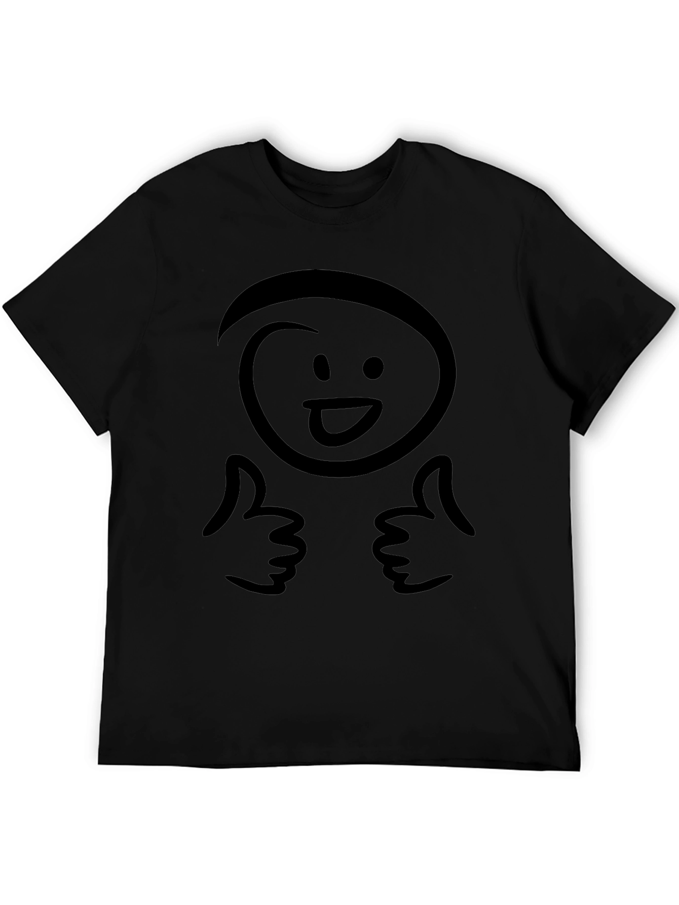 Black Funny Smiley Face Thumbs Up Black T-Shirt view 5