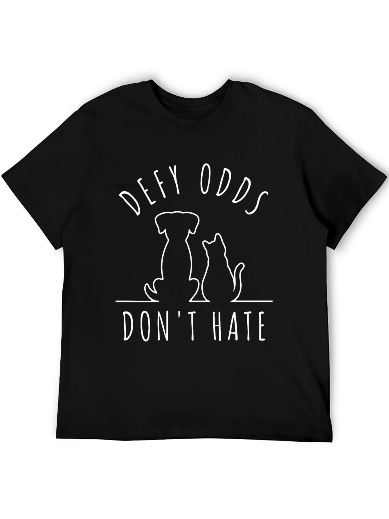 Black Defy Odds Don't Hate Graphic Tee view 5