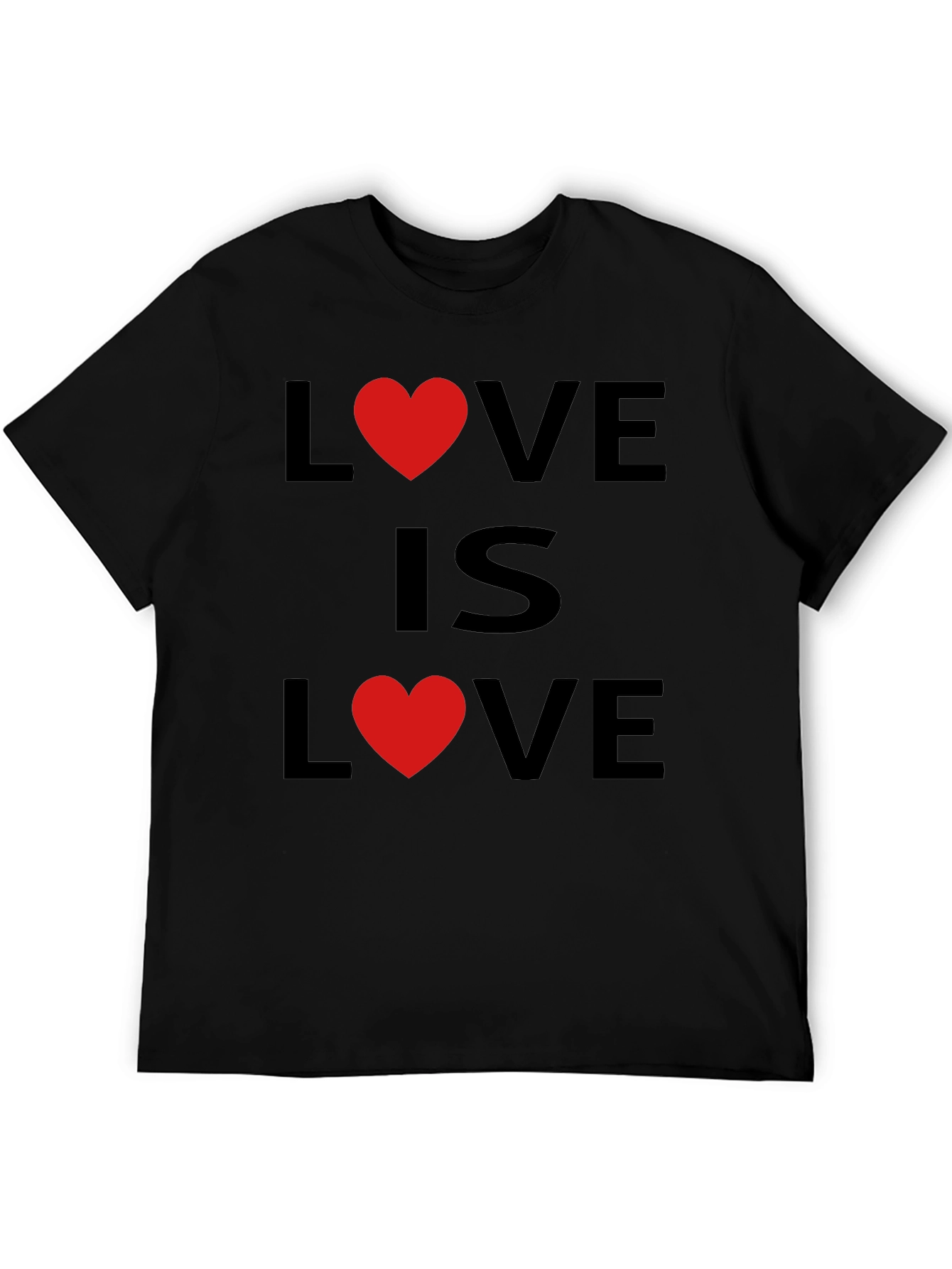 Black Love Is Love T-Shirt - Black view 5