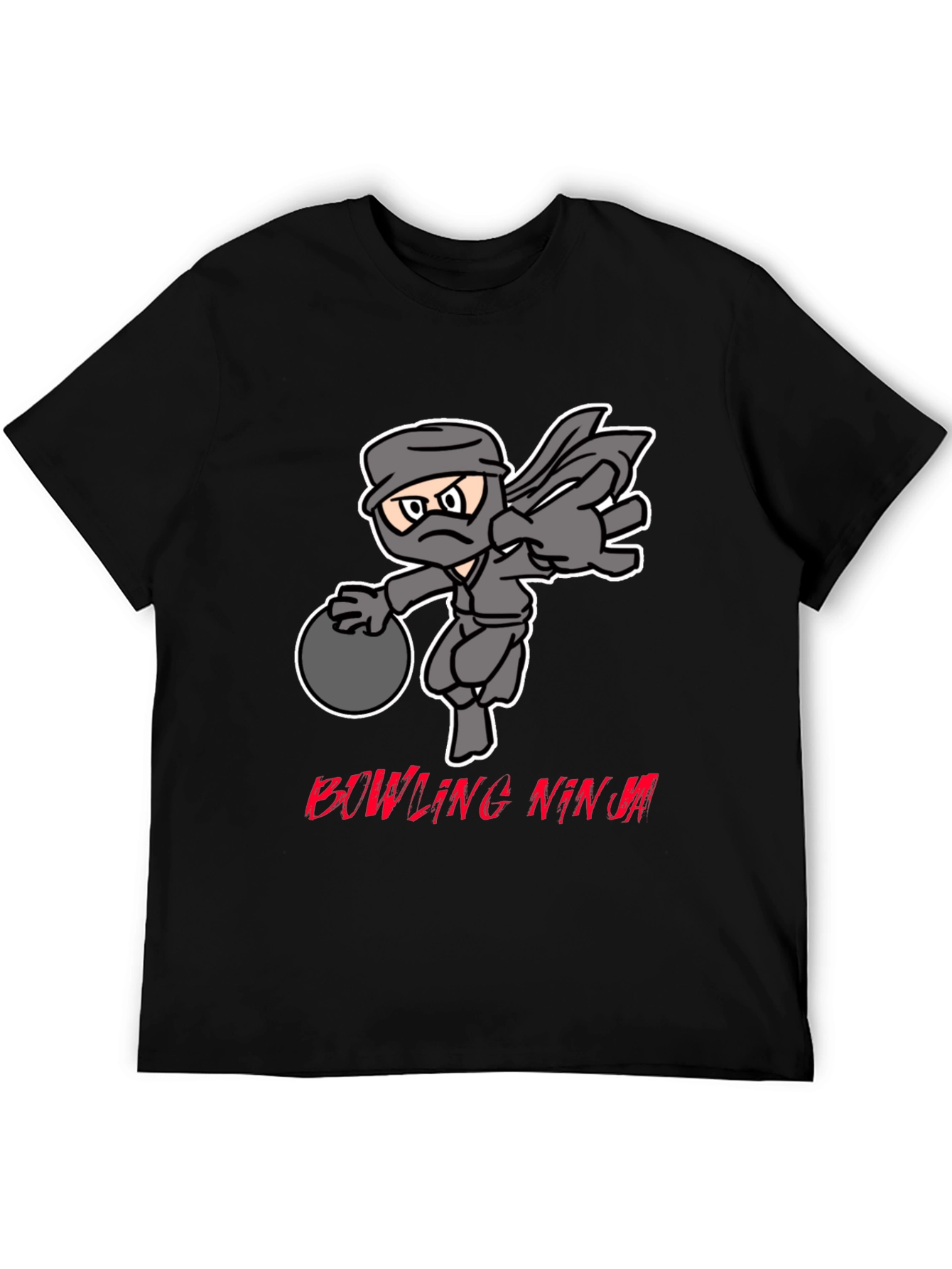 Black Bowling Ninja Graphic Tee - Strike with Stealth! view 5