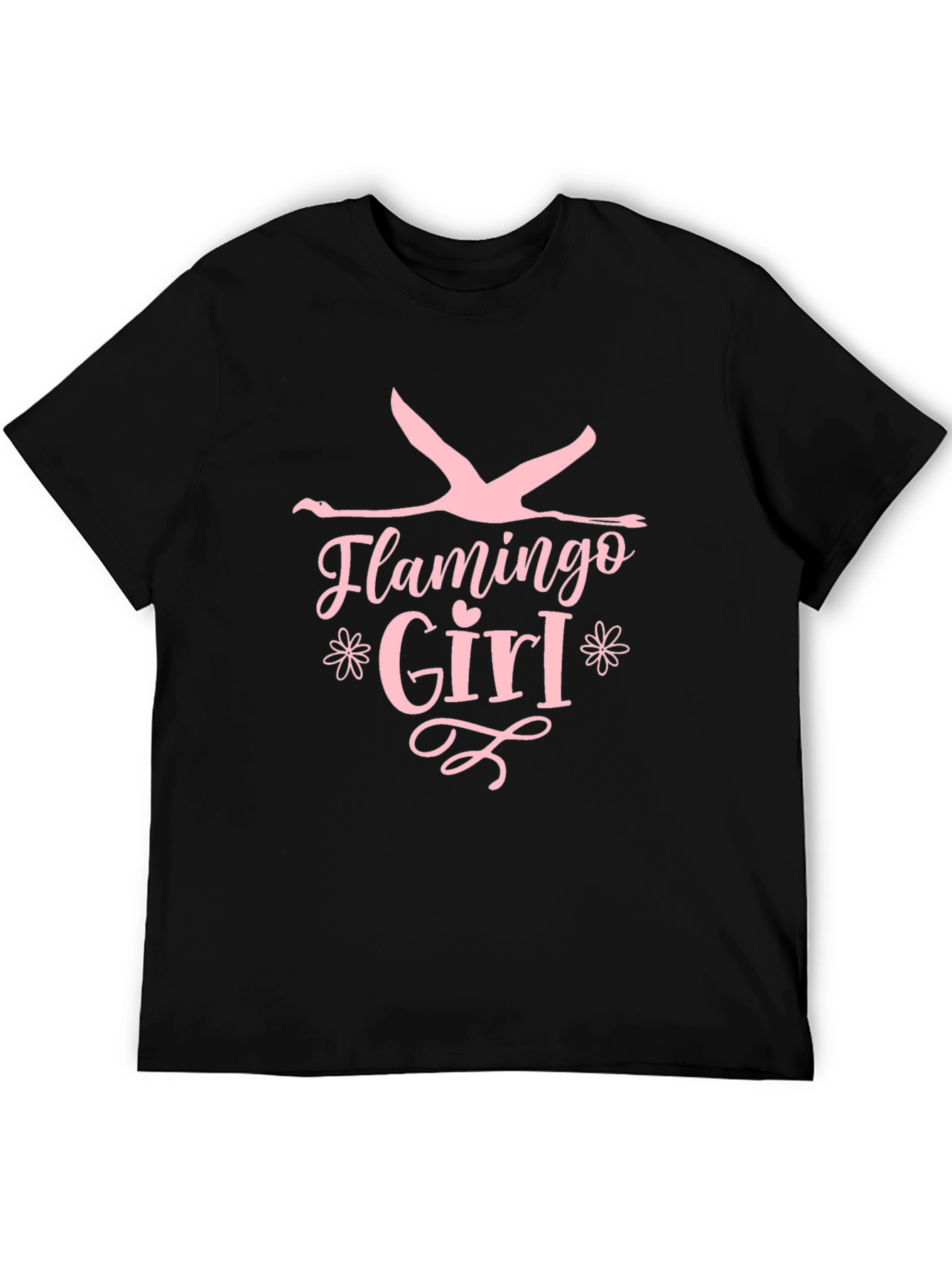 Black Flamingo Girl Black T-Shirt view 5