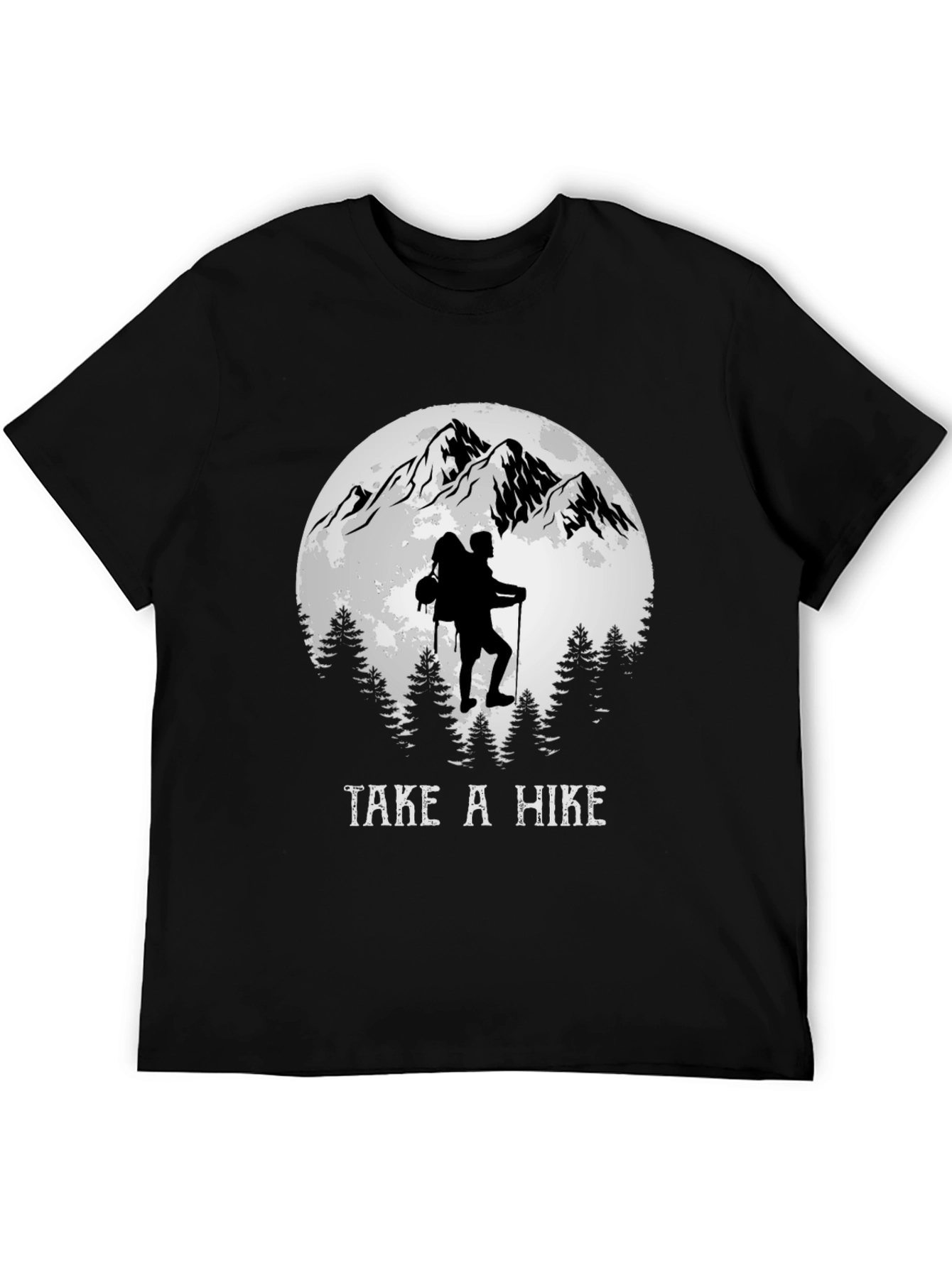 Black Take a Hike Tee: Mountain Adventure T-Shirt view 5