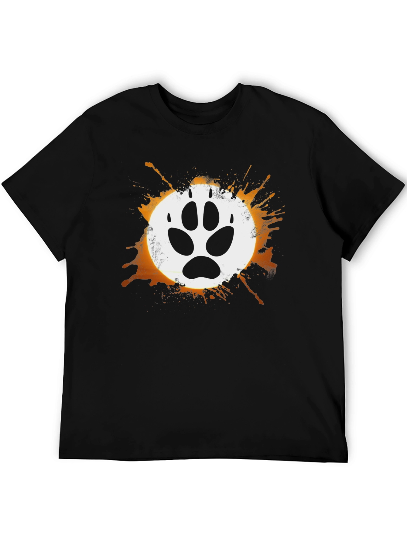 Black Wolf Paw Print Graphic T-Shirt view 5