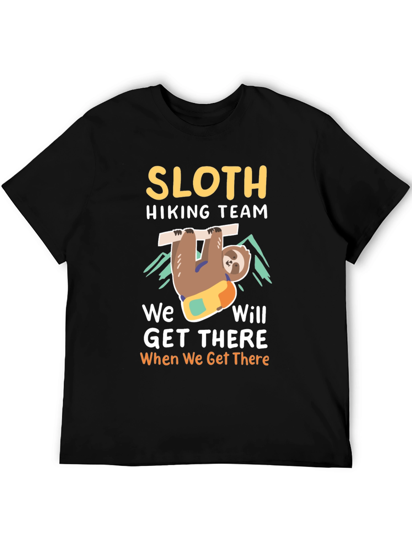 Black Sloth Hiking Team T-Shirt - Funny Adventure Tee view 5