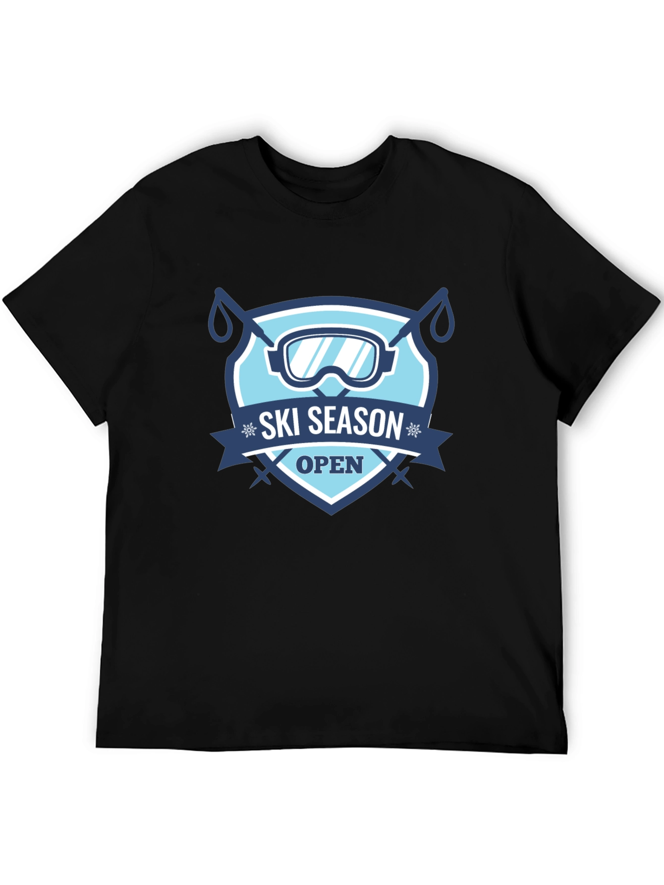 Black Ski Season Open Black T-Shirt view 5
