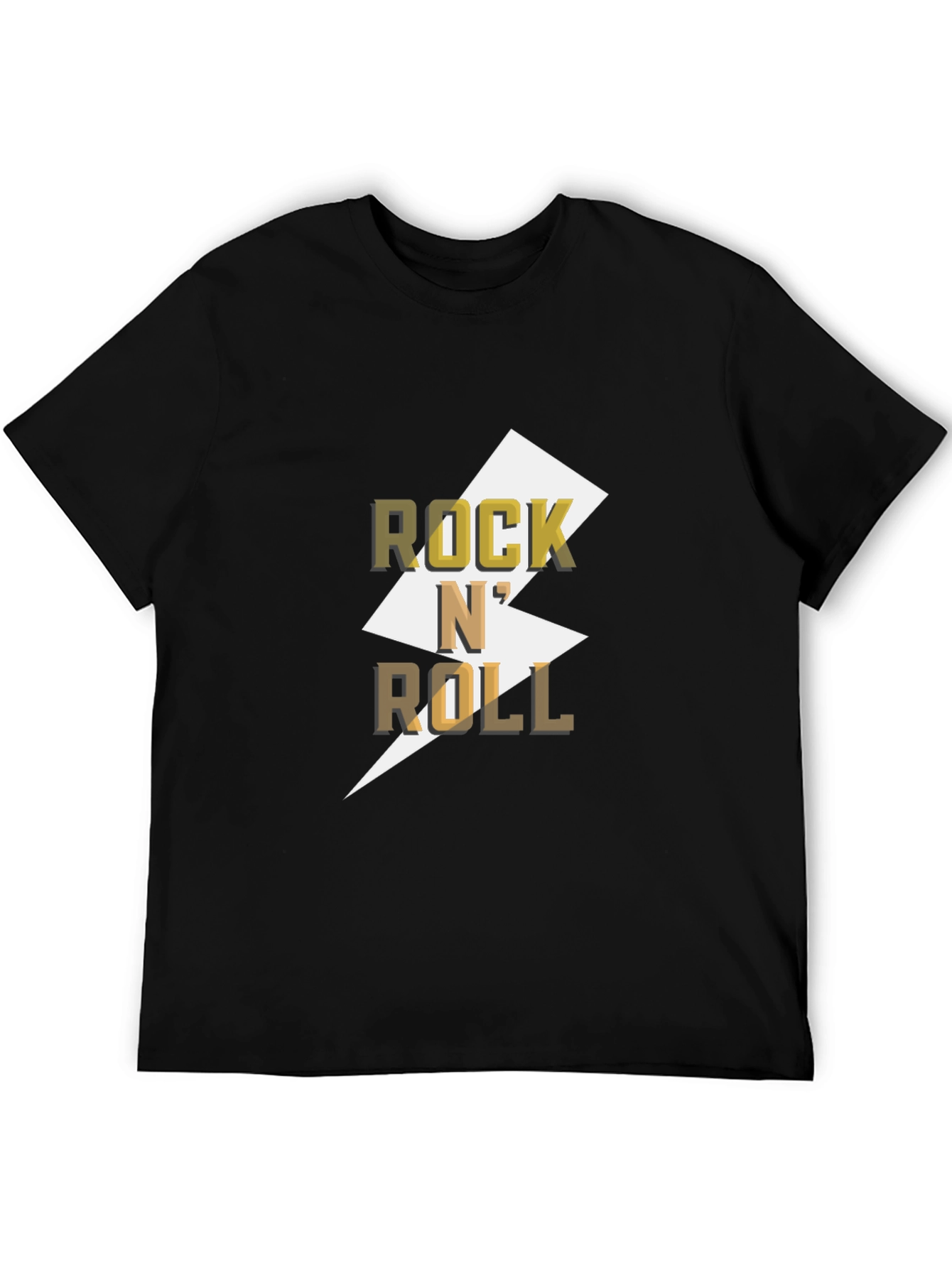 Black Rock N' Roll Graphic Tee - Black Cotton T-Shirt view 5