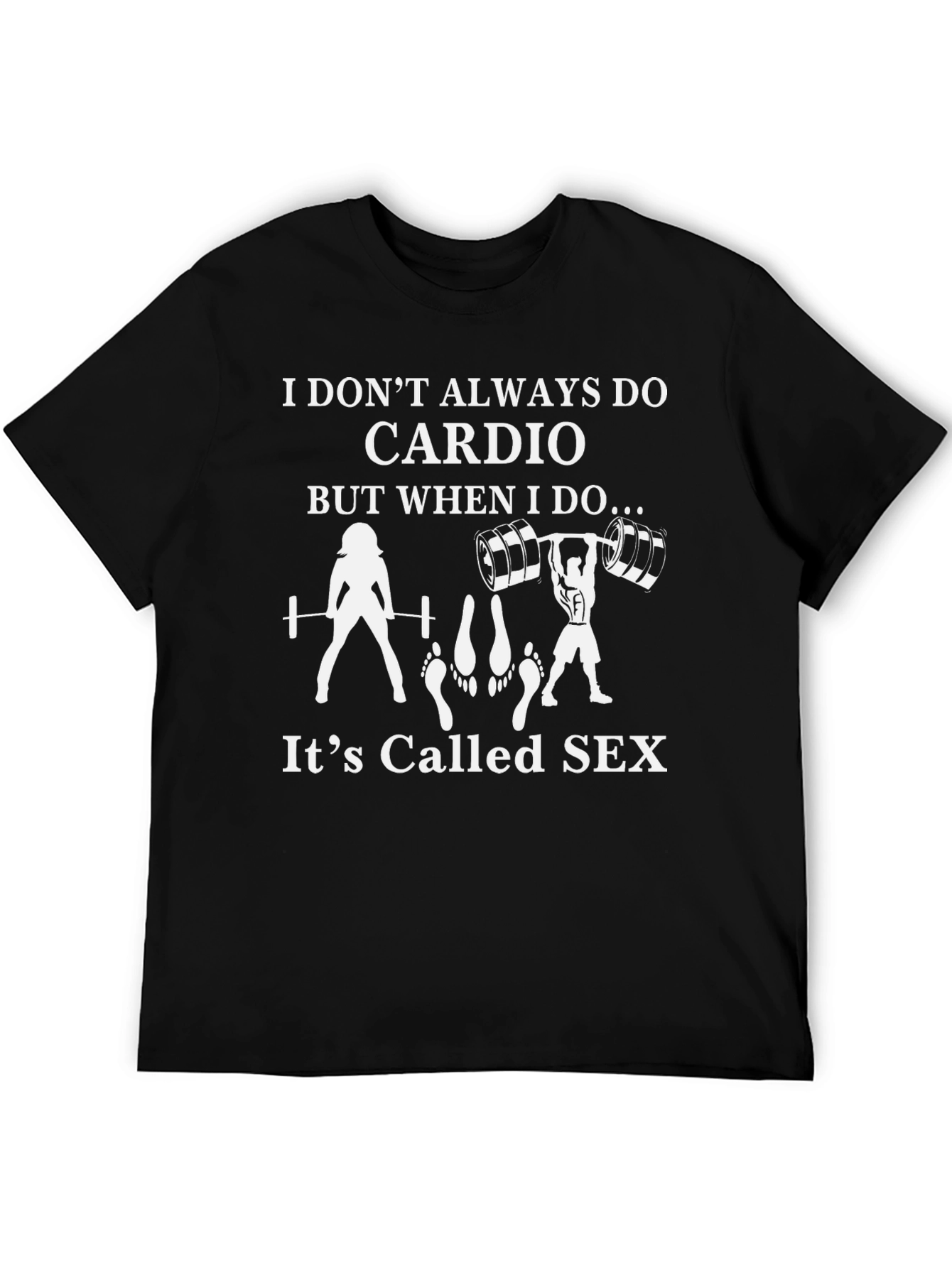Black Funny Gym Workout Cardio T-Shirt - It's Called Sex view 5