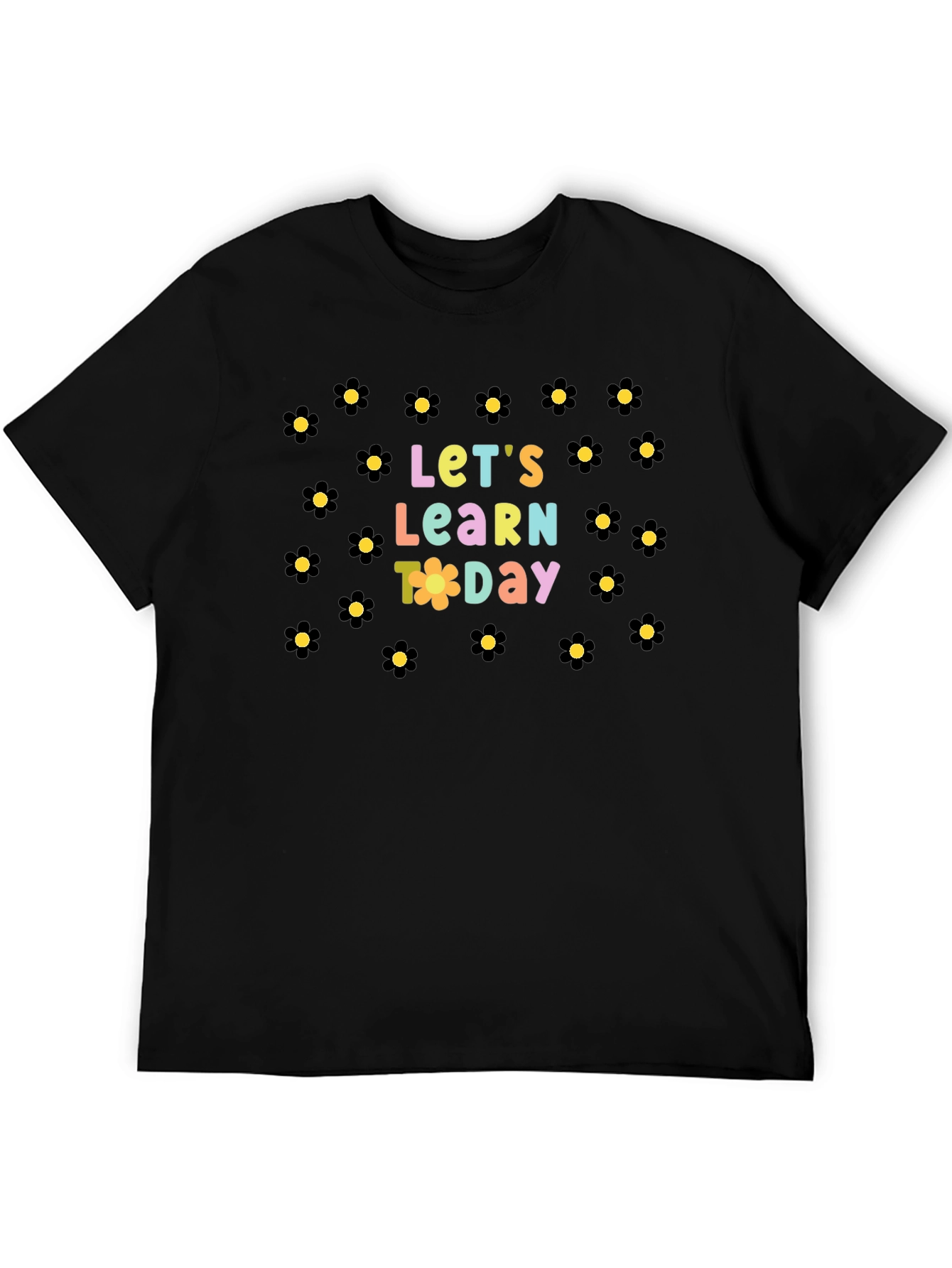 Black Let's Learn Today T-Shirt view 5