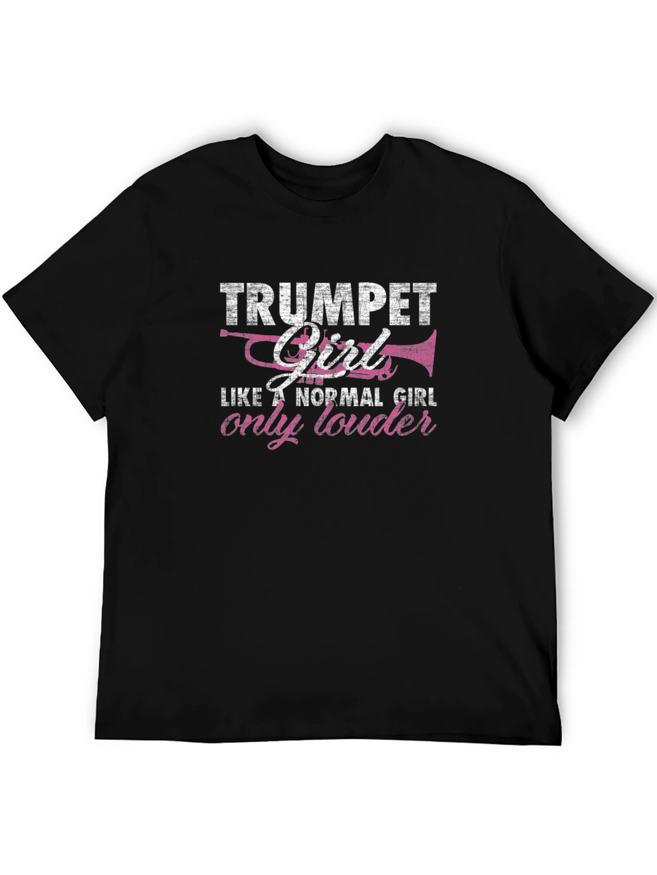 Black Trumpet Girl Graphic Tee - Musician's Shirt view 5