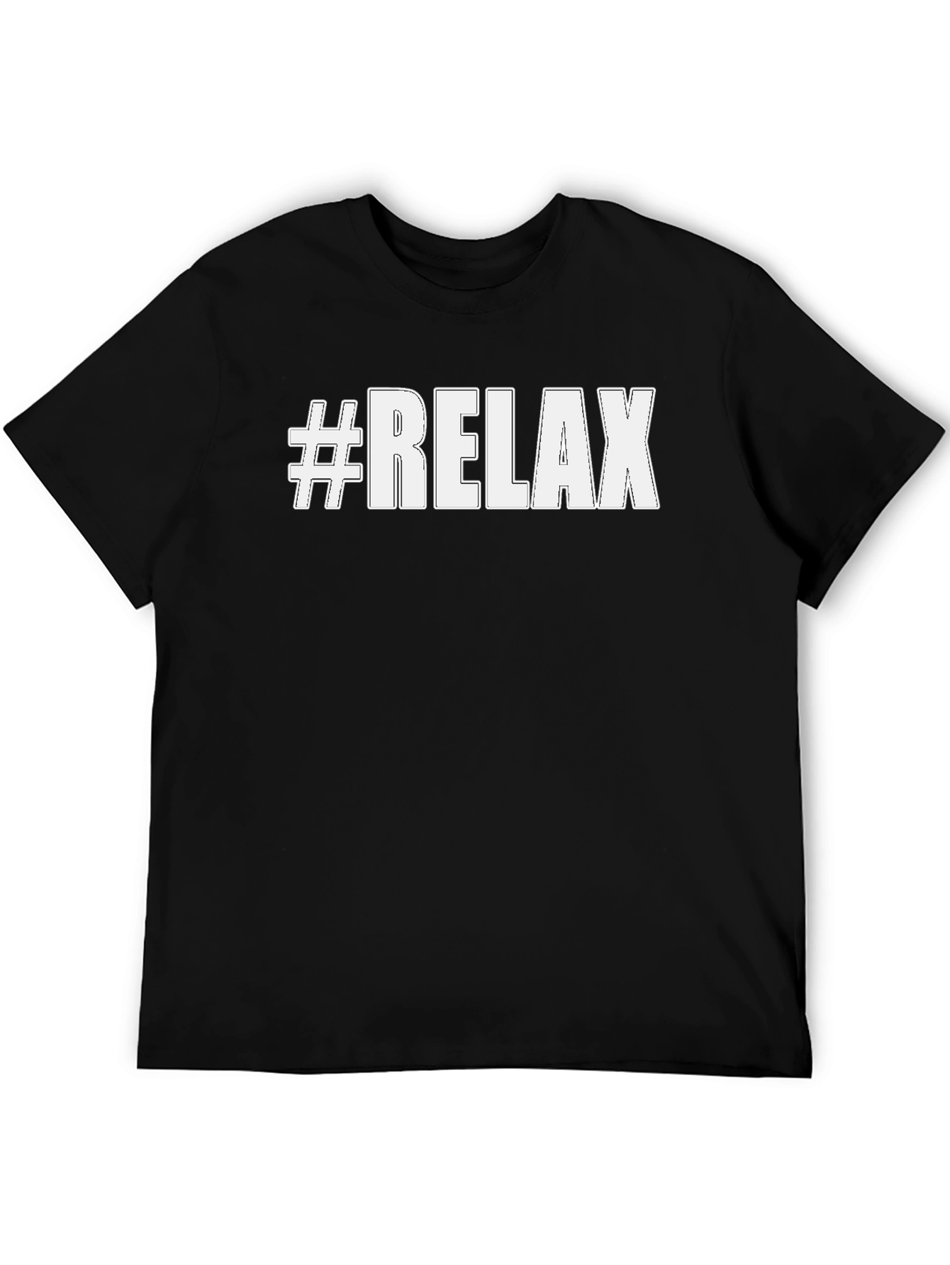 Black #Relax Black Cotton Graphic Tee view 5