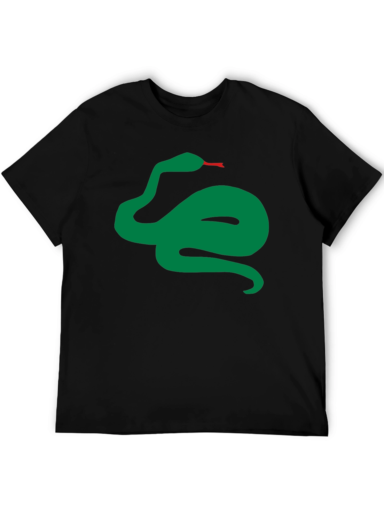 Black Green Snake Graphic Black T-Shirt view 5