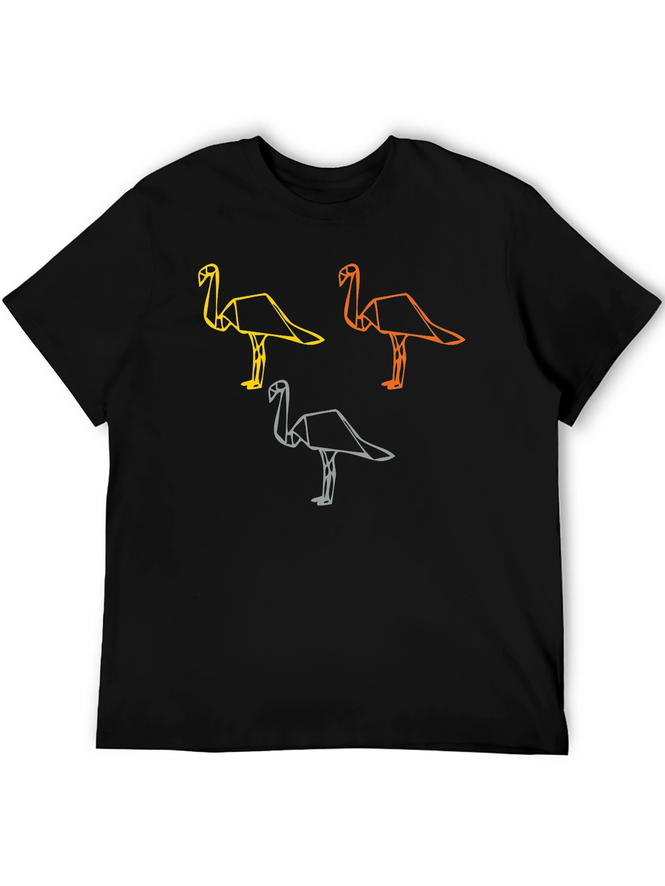 Black Origami Flamingo Graphic Tee view 5
