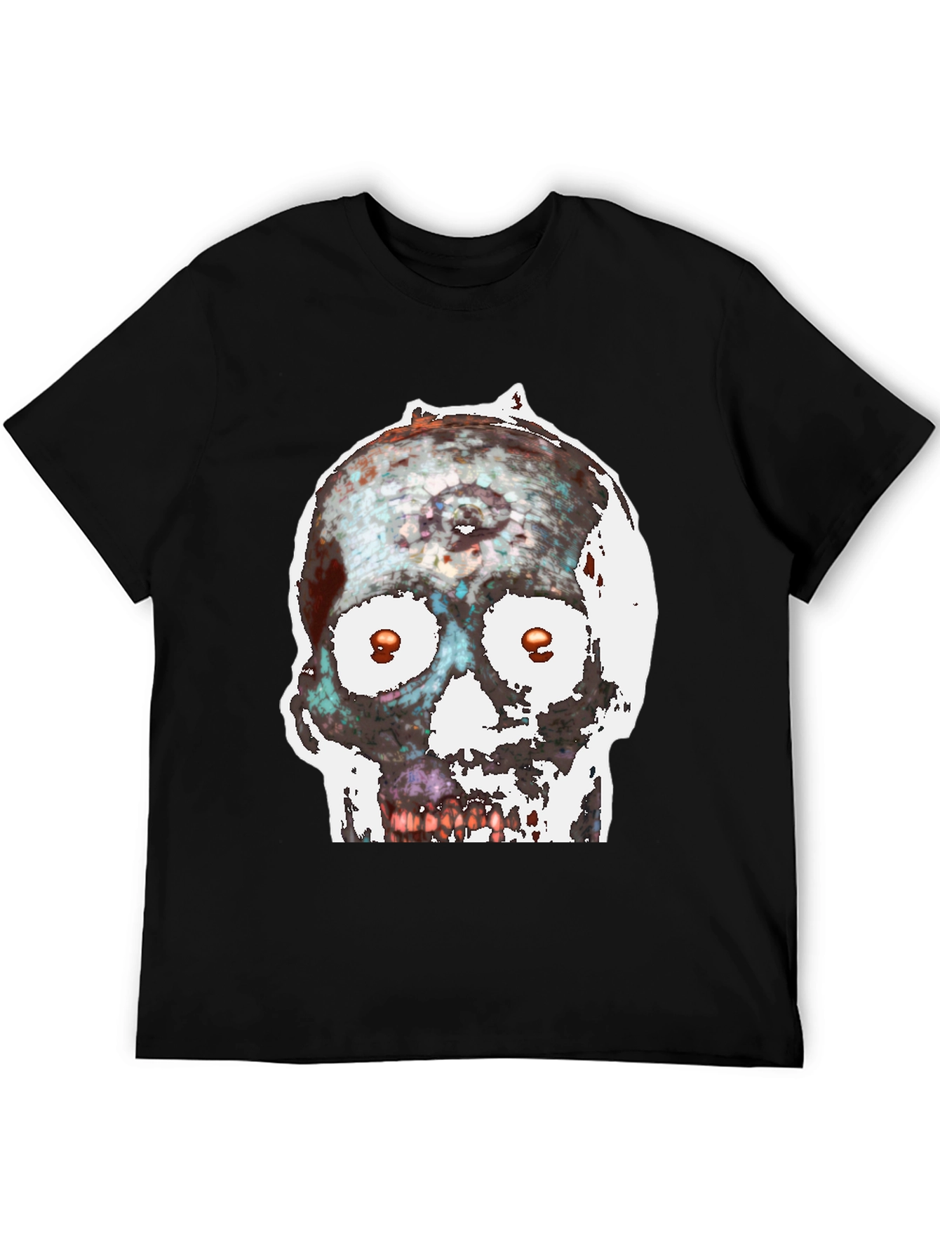 Black Edgy Skull Graphic Tee view 5