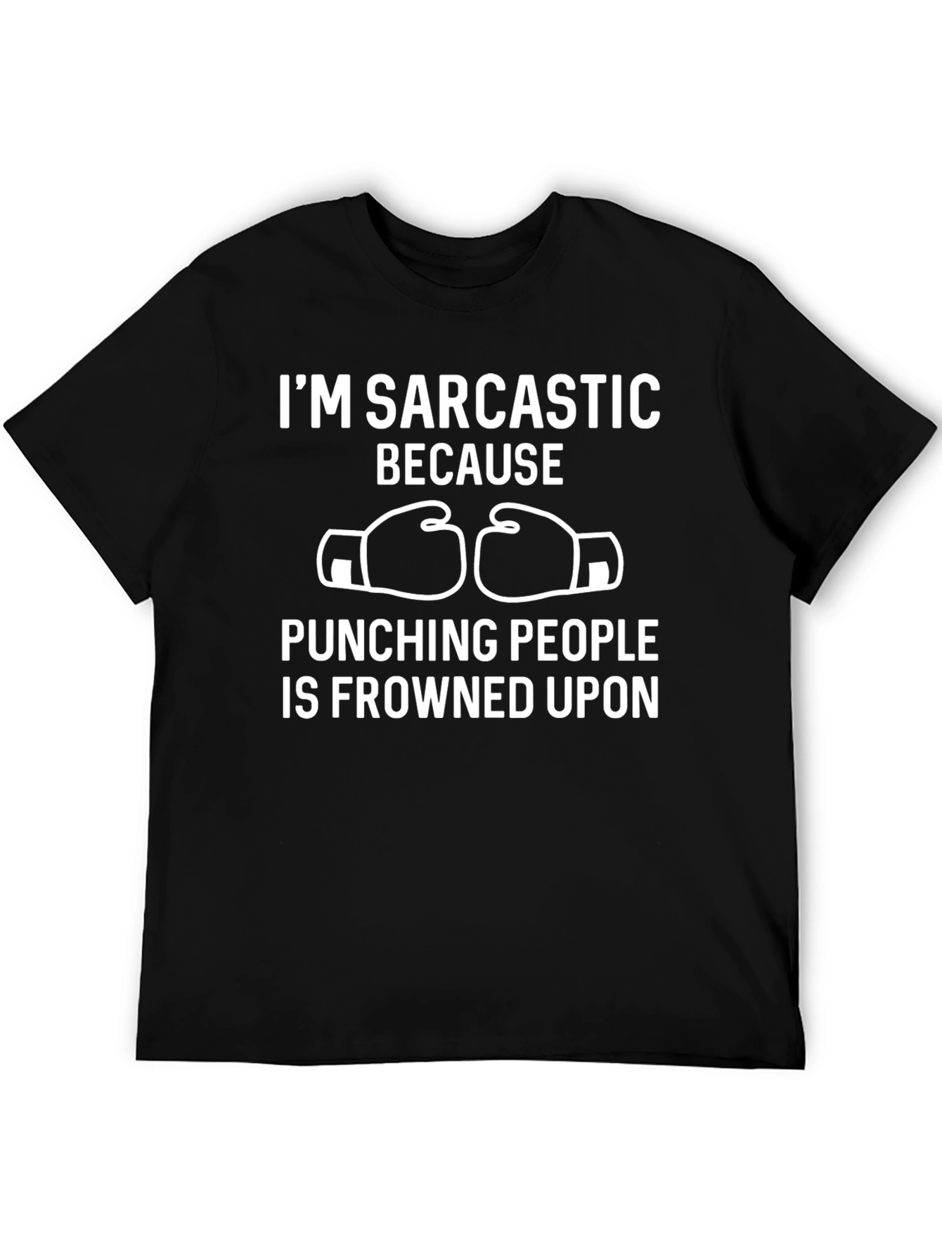 Black Sarcastic Humor Graphic Tee - Boxing Gloves view 5