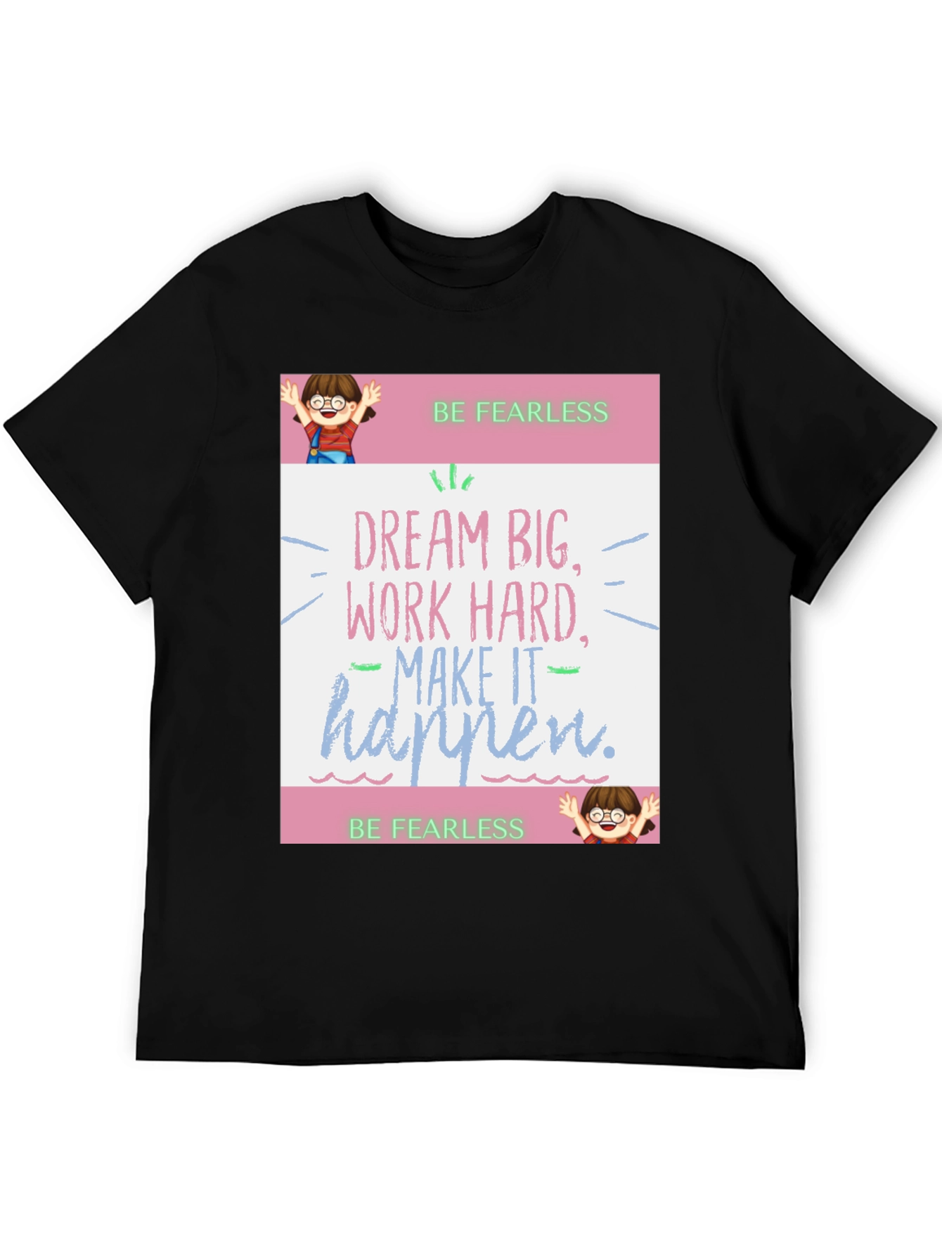 Black Be Fearless Graphic Tee - Dream Big view 5