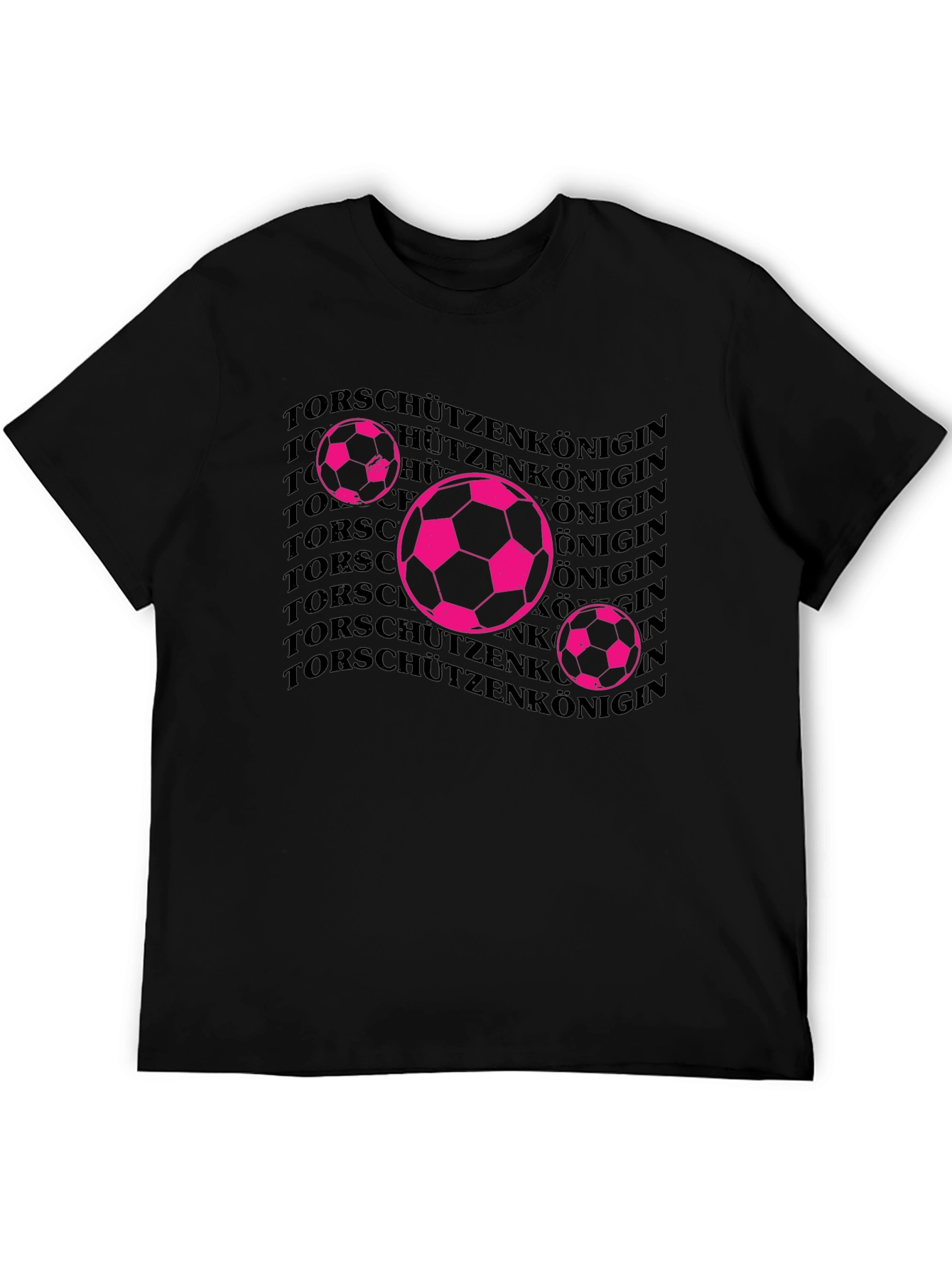 Black Soccer Queen Graphic Tee - Black Cotton T-Shirt view 5
