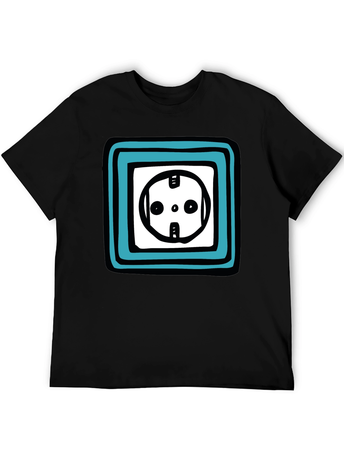 Black Electric Outlet Graphic T-Shirt - Funky Trendy Design view 5