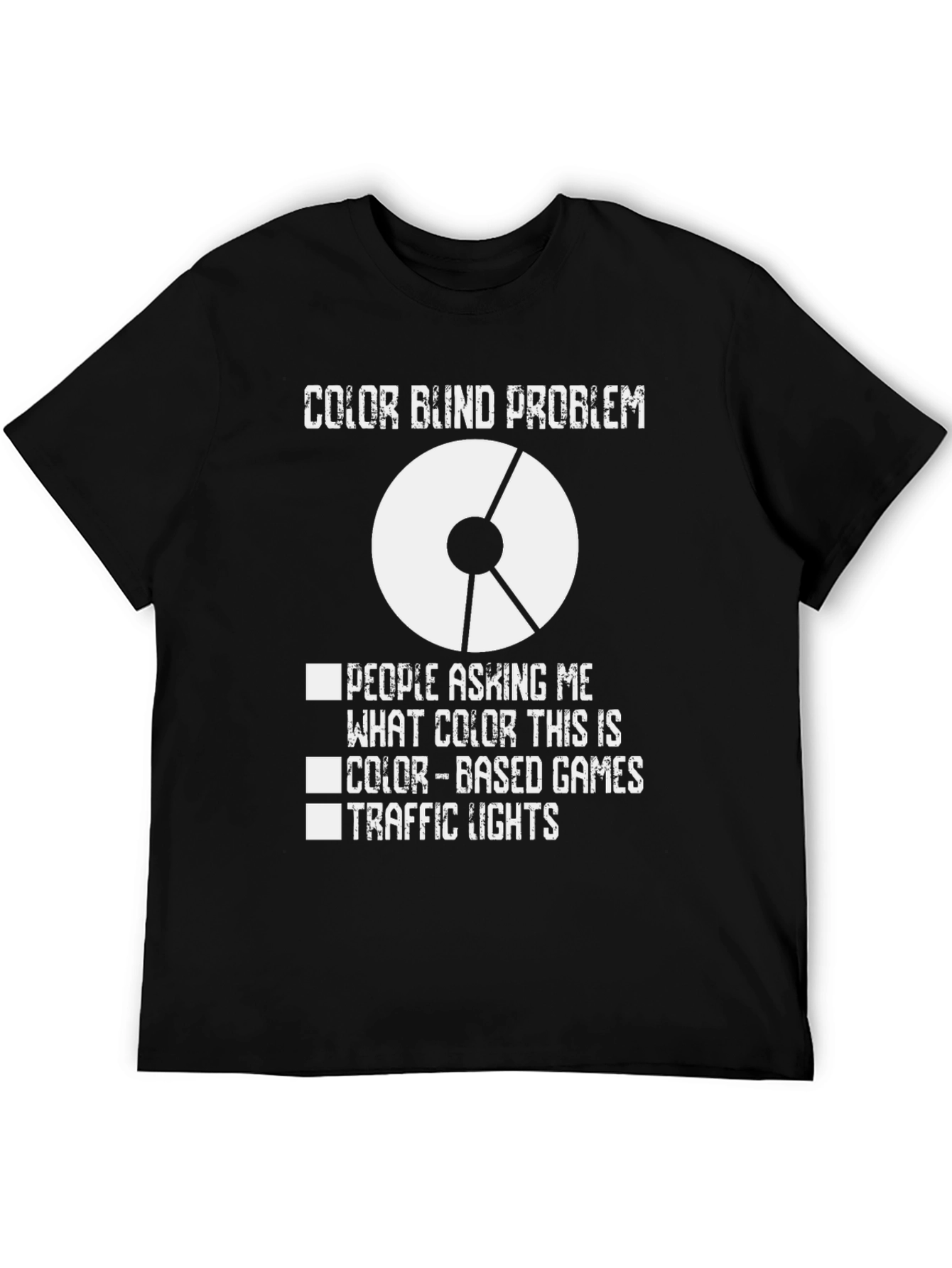 Black Color Blindness T-Shirt - Unique Graphic Tee view 5