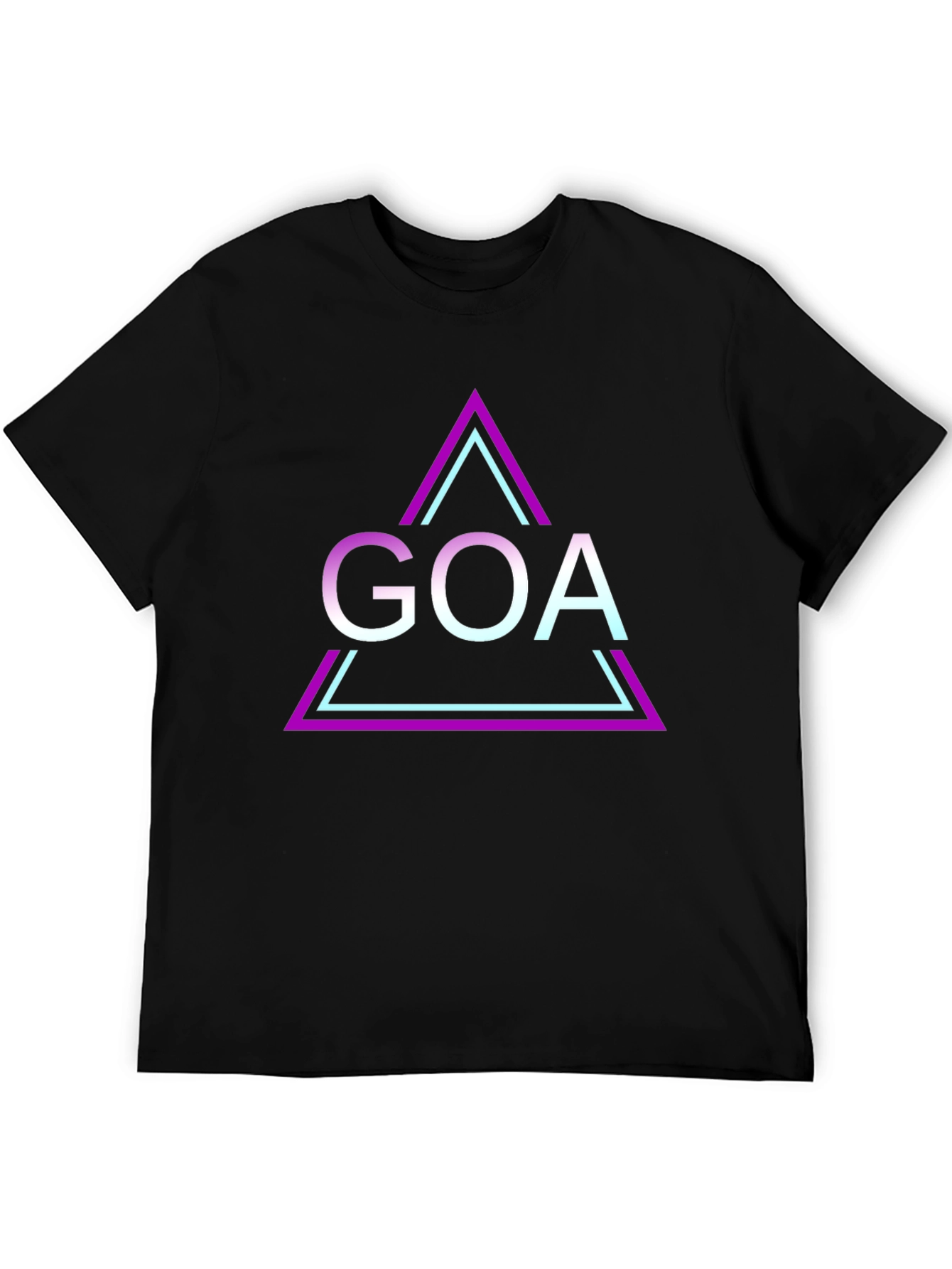 Black Goa Triangle Graphic Black T-Shirt view 5