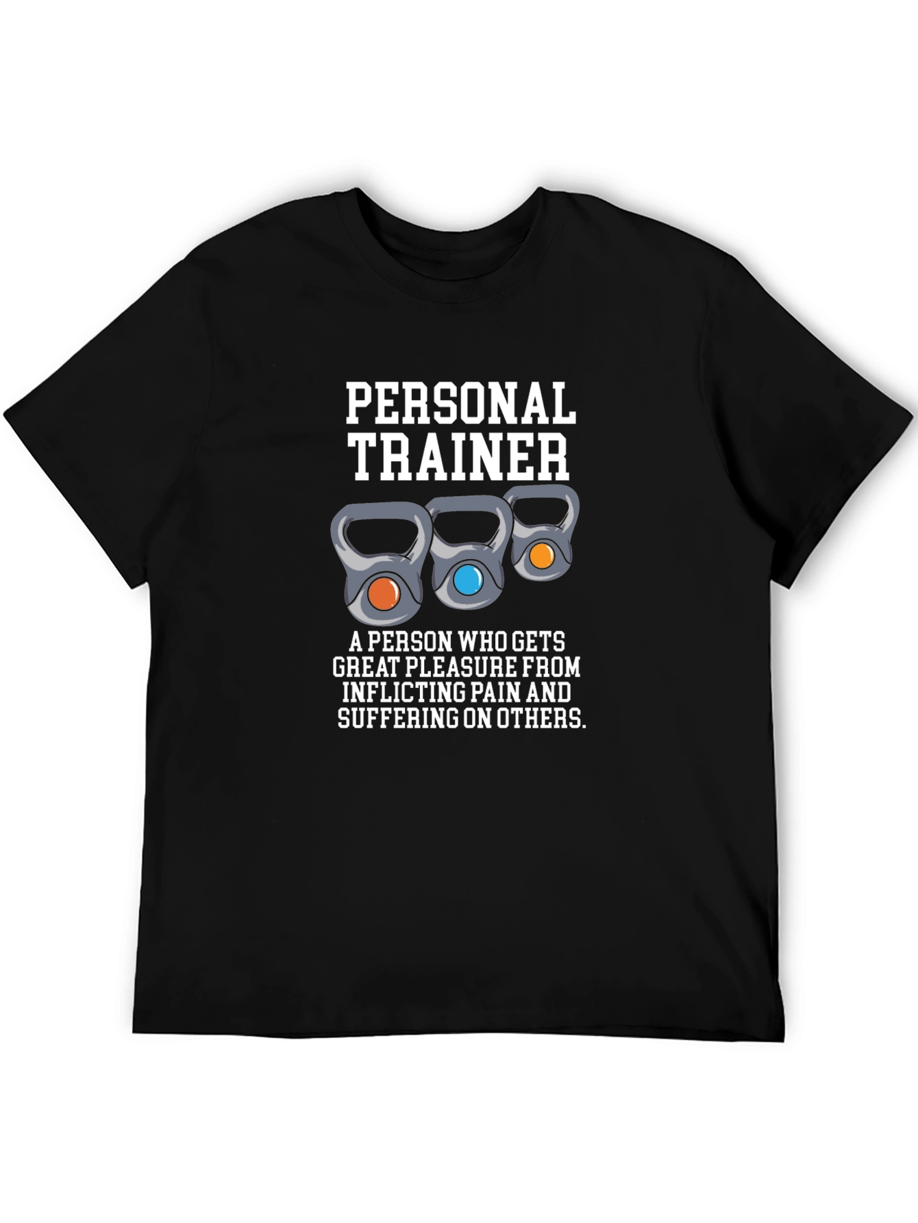 Black Funny Personal Trainer T-Shirt - Kettlebell Design view 5