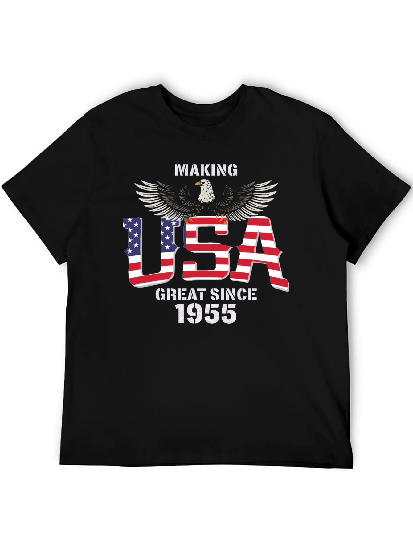 Black USA Great Since 1955 Eagle Patriotic T-Shirt view 5