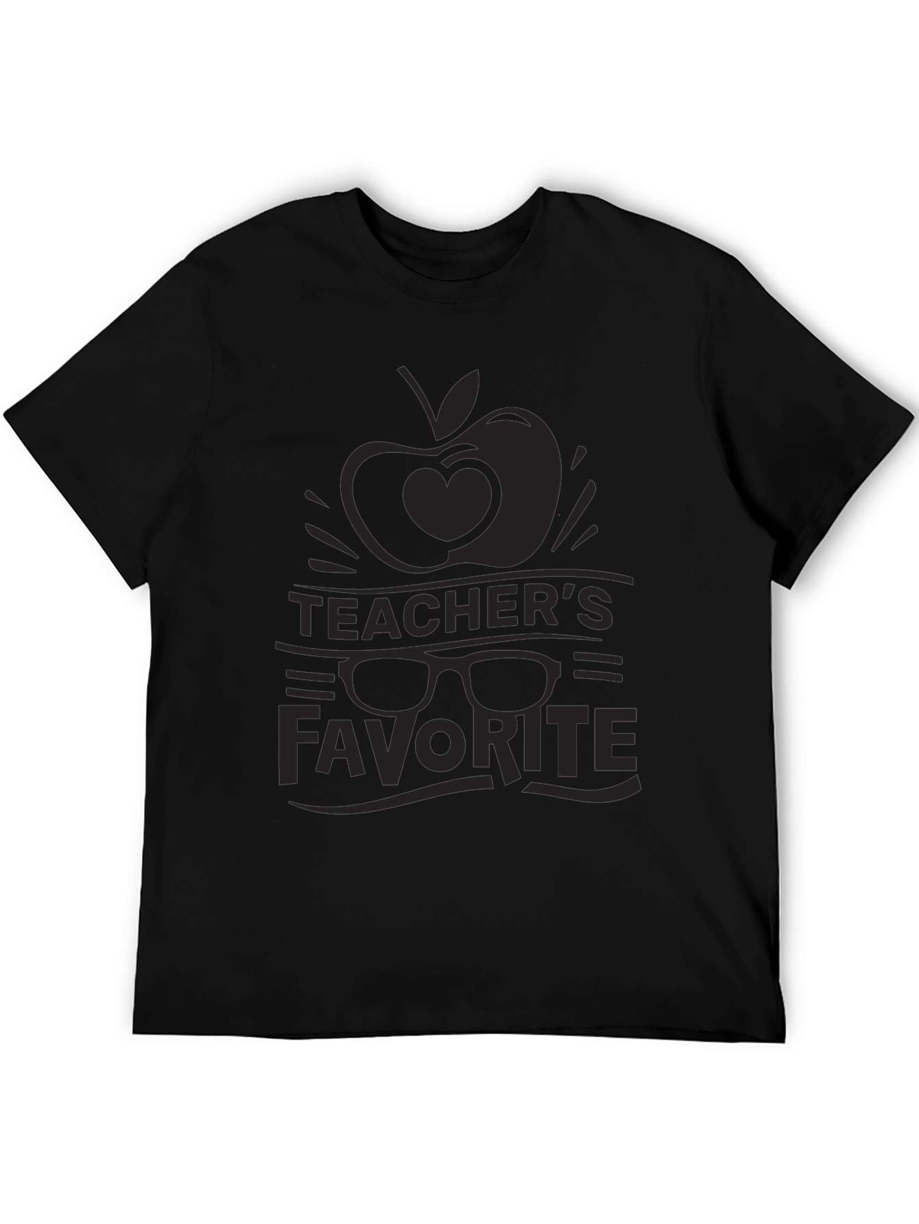 Black Teacher's Favorite Graphic Tee - Black Unisex T-Shirt view 5