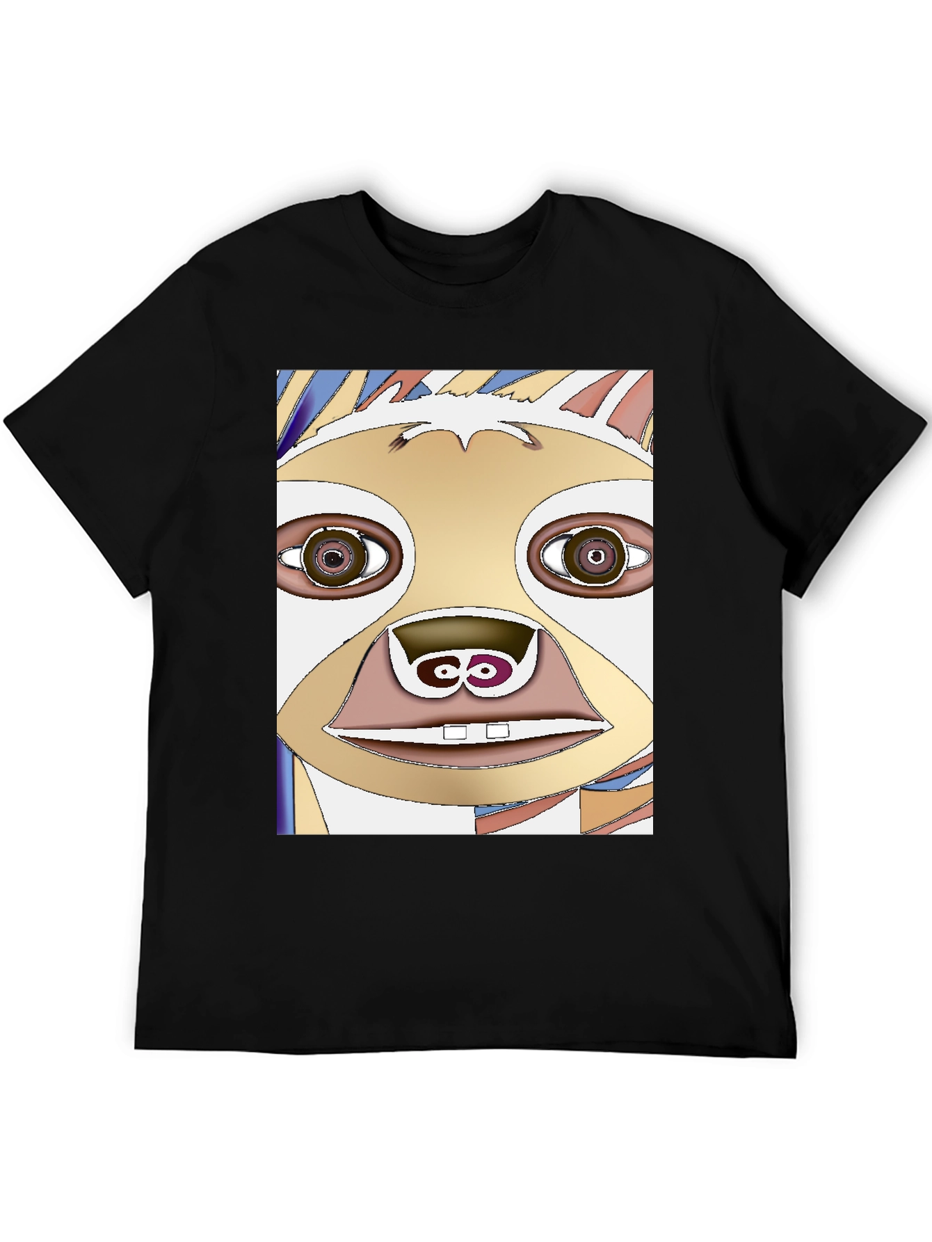 Black Abstract Sloth Graphic Tee - Unique Art Design view 5