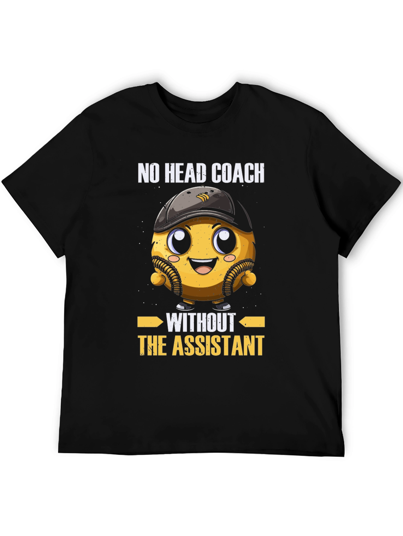Black Funny Baseball Assistant Coach T-Shirt view 5